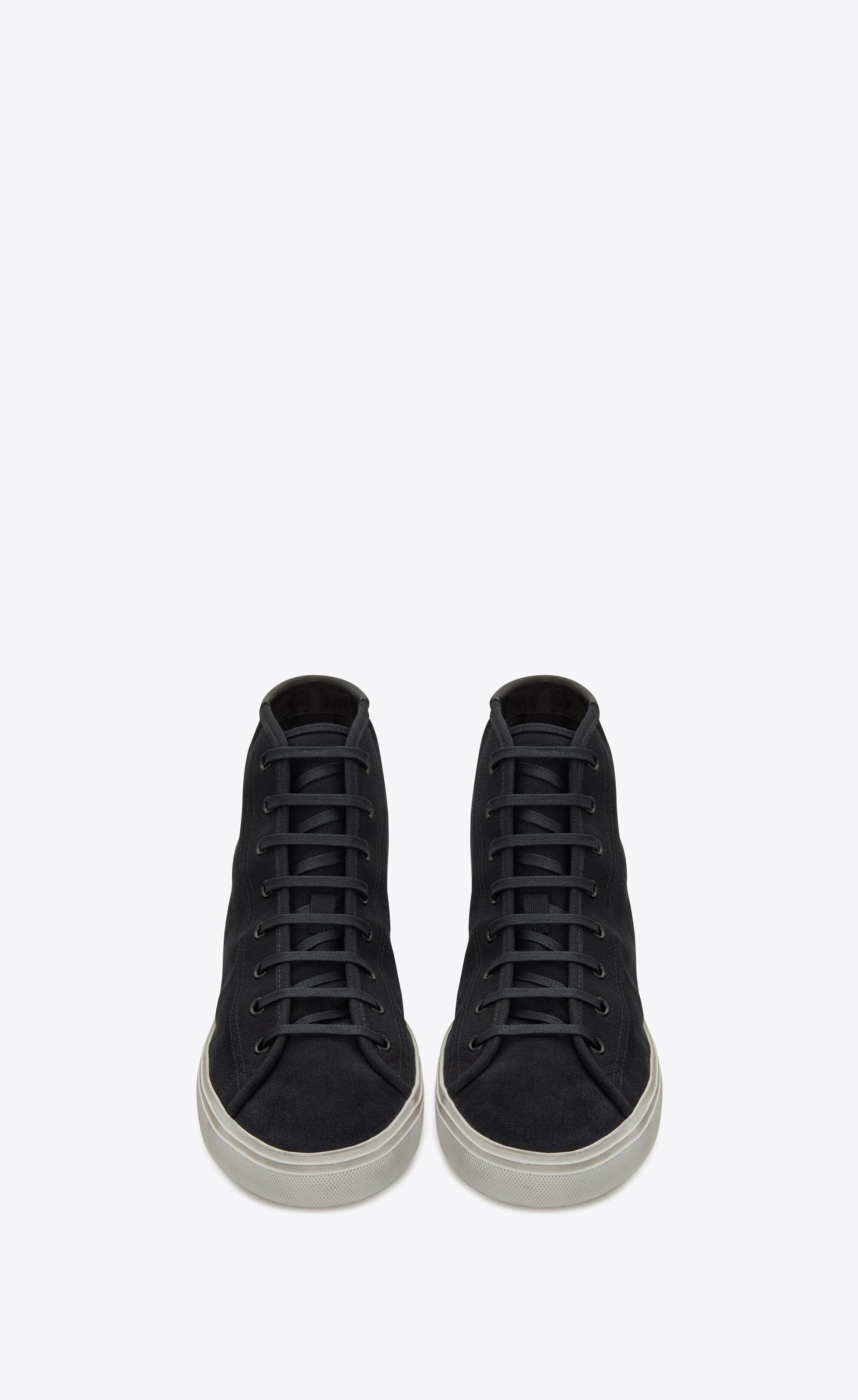 Saint Laurent Paris o1la1rc1a1225 606075 Malibu Mid Top Sneakers Canvas Leather Size US 8 / EU 41 - 2 Thumbnail
