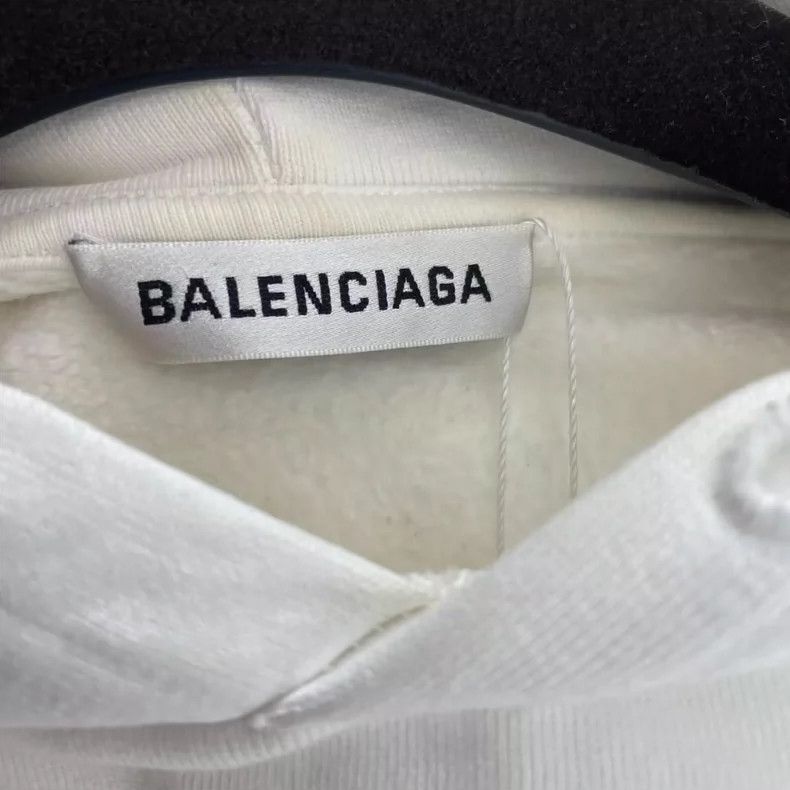 Balenciaga Balenciaga Crown White Printed Hoodie Official Retail M Si Size US M / EU 48-50 / 2 - 2 Thumbnail