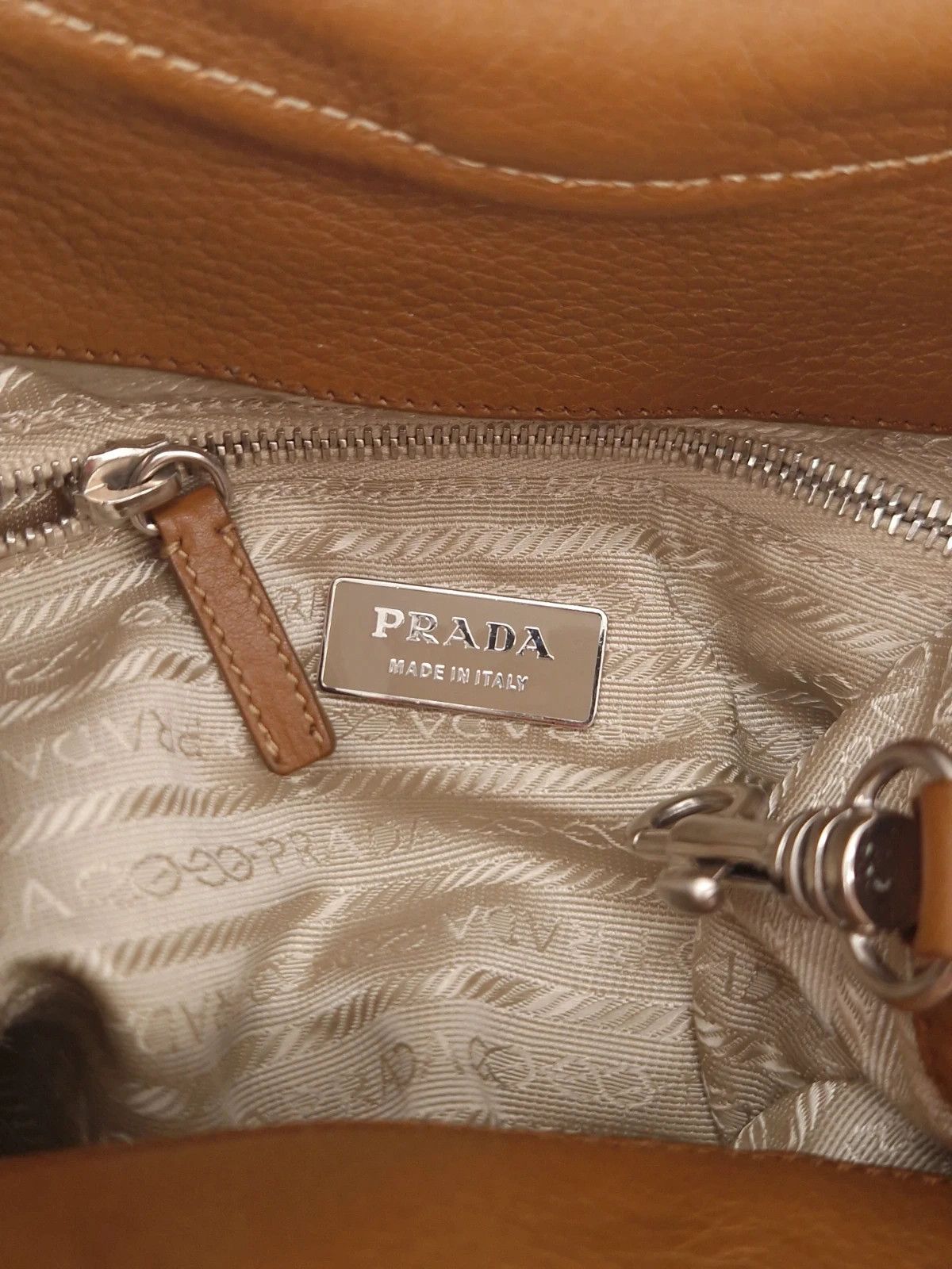 Prada Prada Big Logo Tessuto + Leather Hobo Bag Size ONE SIZE - 5 Thumbnail