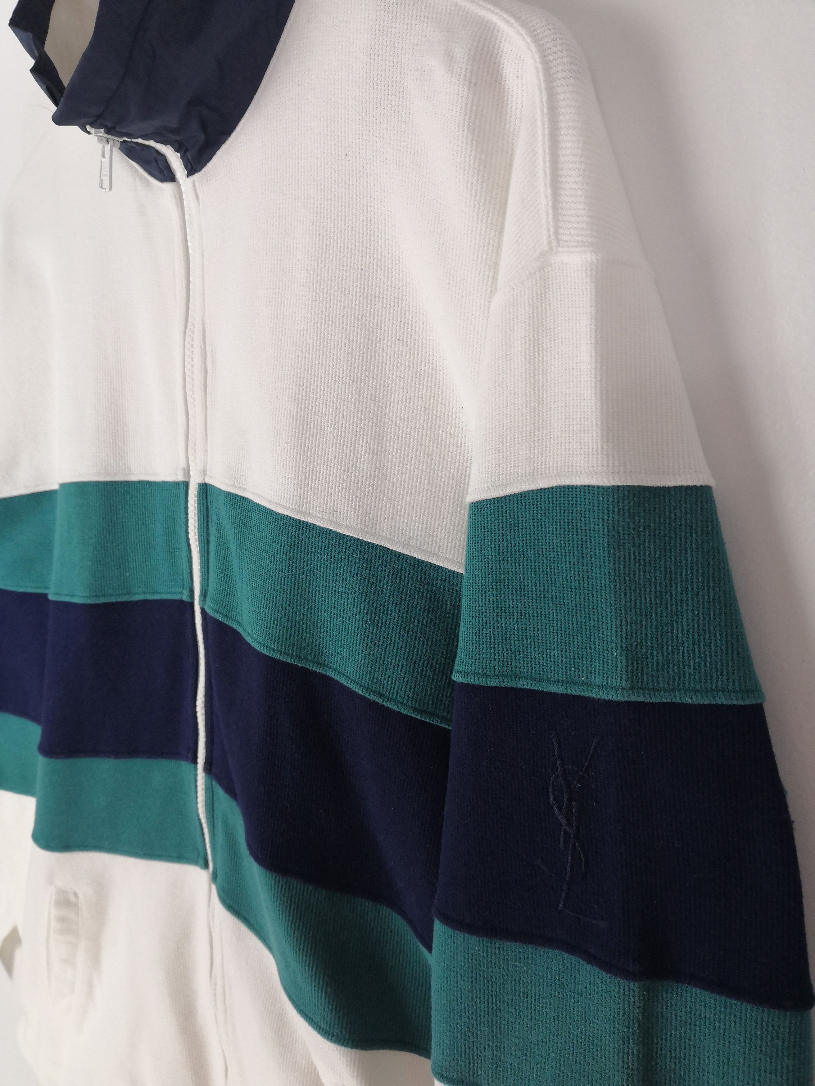 Yves Saint Laurent Vintage 90s Yves Saint Laurent Spellout YSL Zipper Sweater Size US XL / EU 56 / 4 - 3 Thumbnail