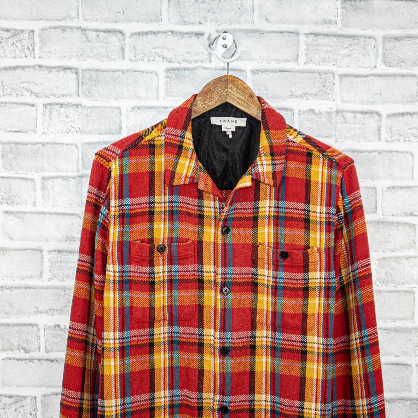 Frame FRAME Denim Button up Flannel Shirt Jacket Dark Rouge multi Size US S / EU 44-46 / 1 - 5 Thumbnail