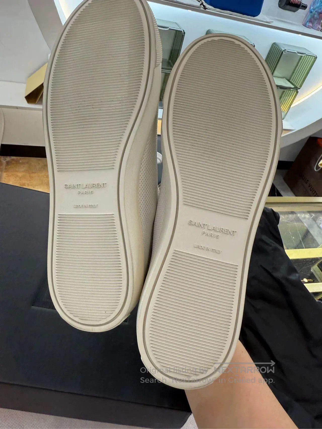 Yves Saint Laurent YSL Silver Diamond Tail White Sneakers. Size US 6 / IT 36 - 4 Thumbnail