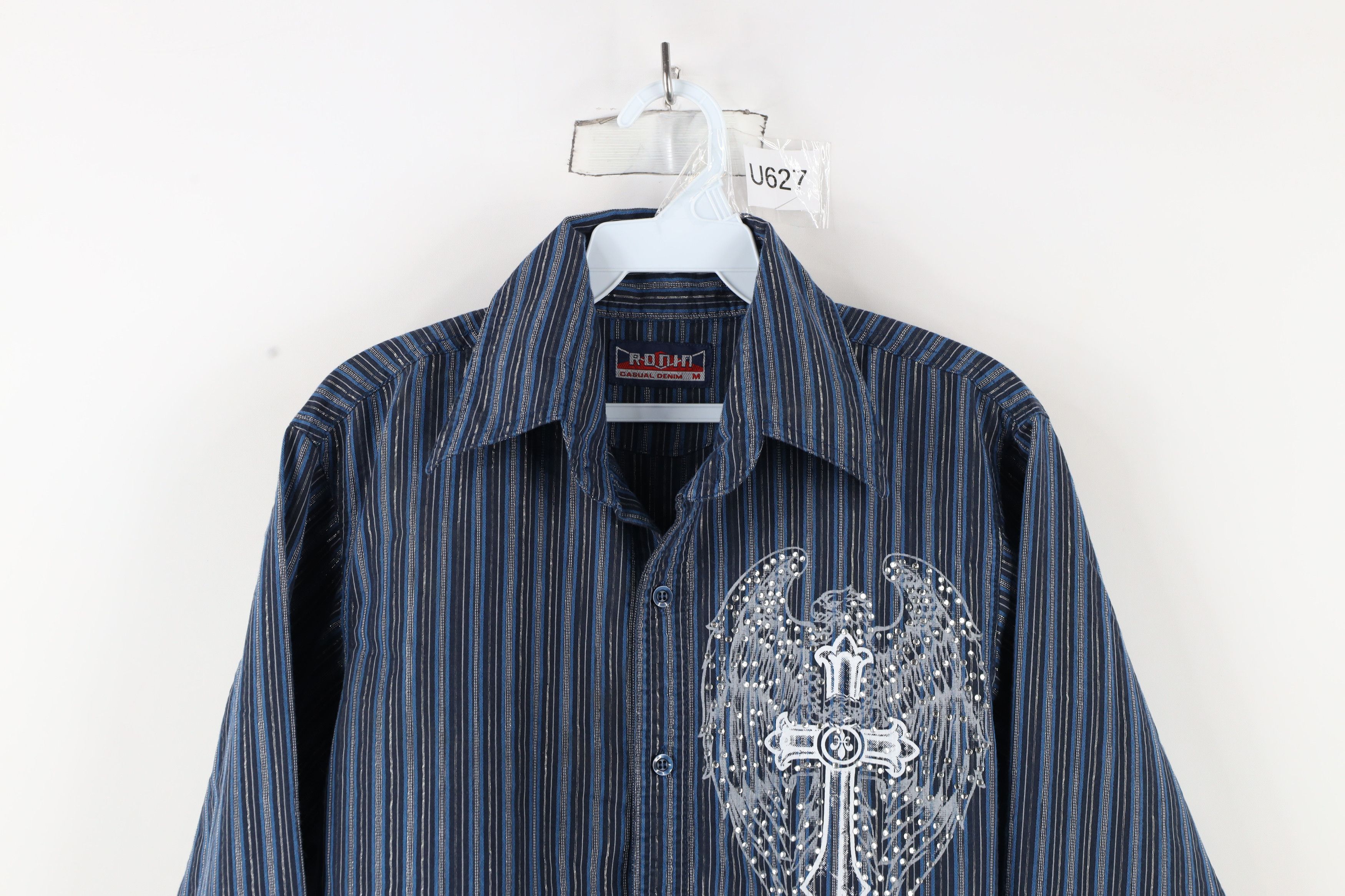 Vintage Vintage 90s Y2K Streetwear Striped MMA UFC Button Shirt Size US M / EU 48-50 / 2 - 2 Thumbnail