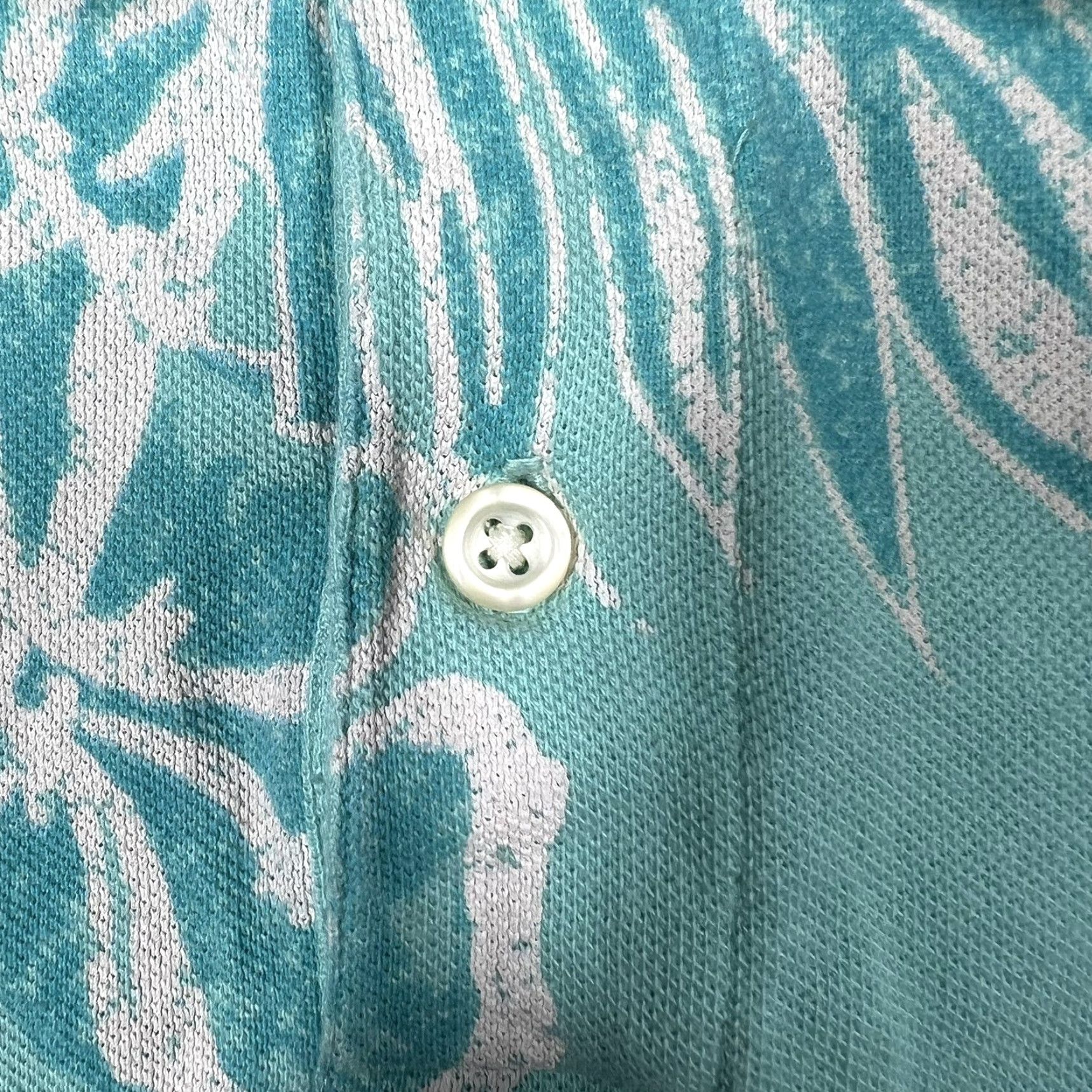 Chaps Chaps Polo Shirt Men Medium Aqua Blue Floral Print Short Sleeve EUC Size US M / EU 48-50 / 2 - 6 Thumbnail