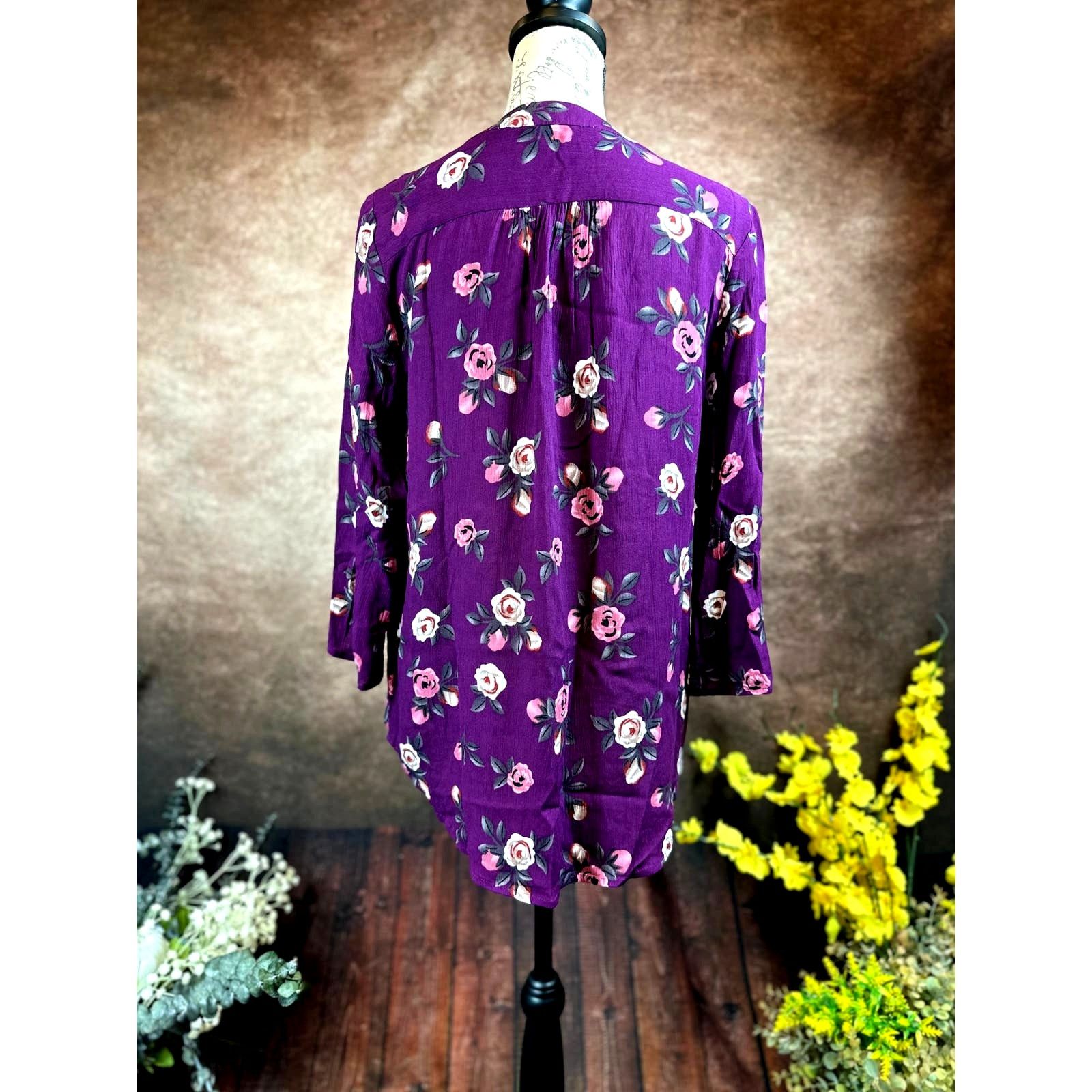 Other Monday Fun Kearney ¾ Sleeve Chinese Collar Blouse M Size M / US 6-8 / IT 42-44 - 7 Thumbnail