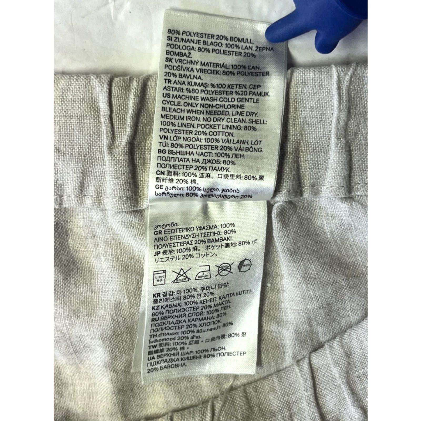 H&M H&M Linen Bermuda Shorts Men Beige 34 Regular Fit Mid Length Casual 34R Mens Size US 34 / EU 50 - 6 Thumbnail