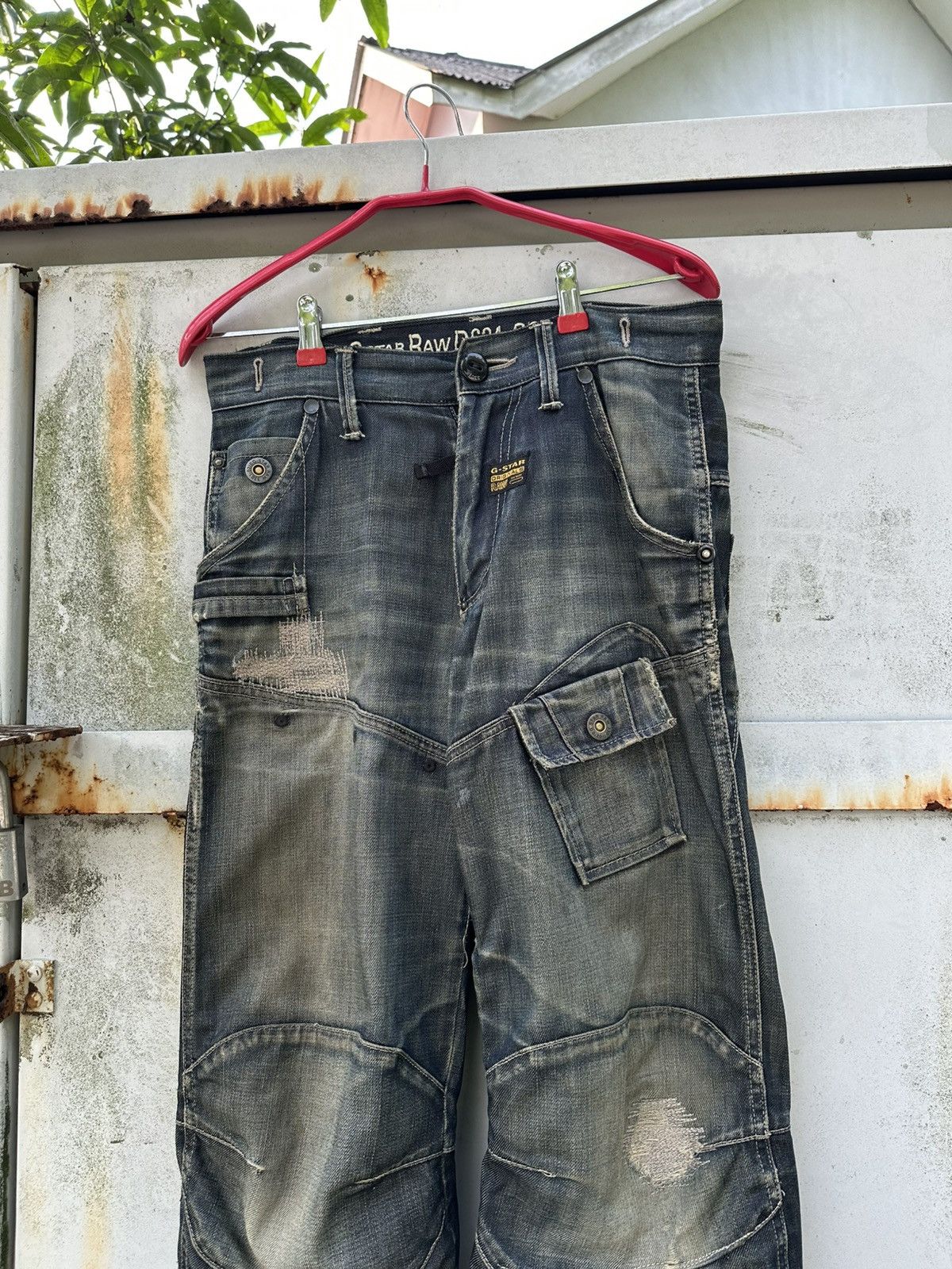 Vintage 👹Vintage G-Star Raw Thrashed Baggy Jeans Size US 30 / EU 46 - 7 Thumbnail