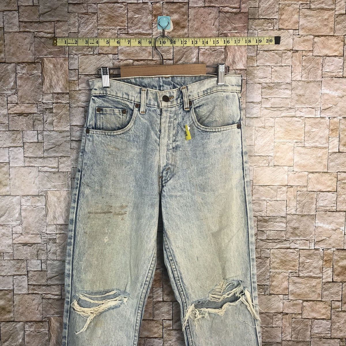 Japanese Brand Japan vintage faded Blue Distressed Denim Pants #A58 Size US 29 - 2 Thumbnail