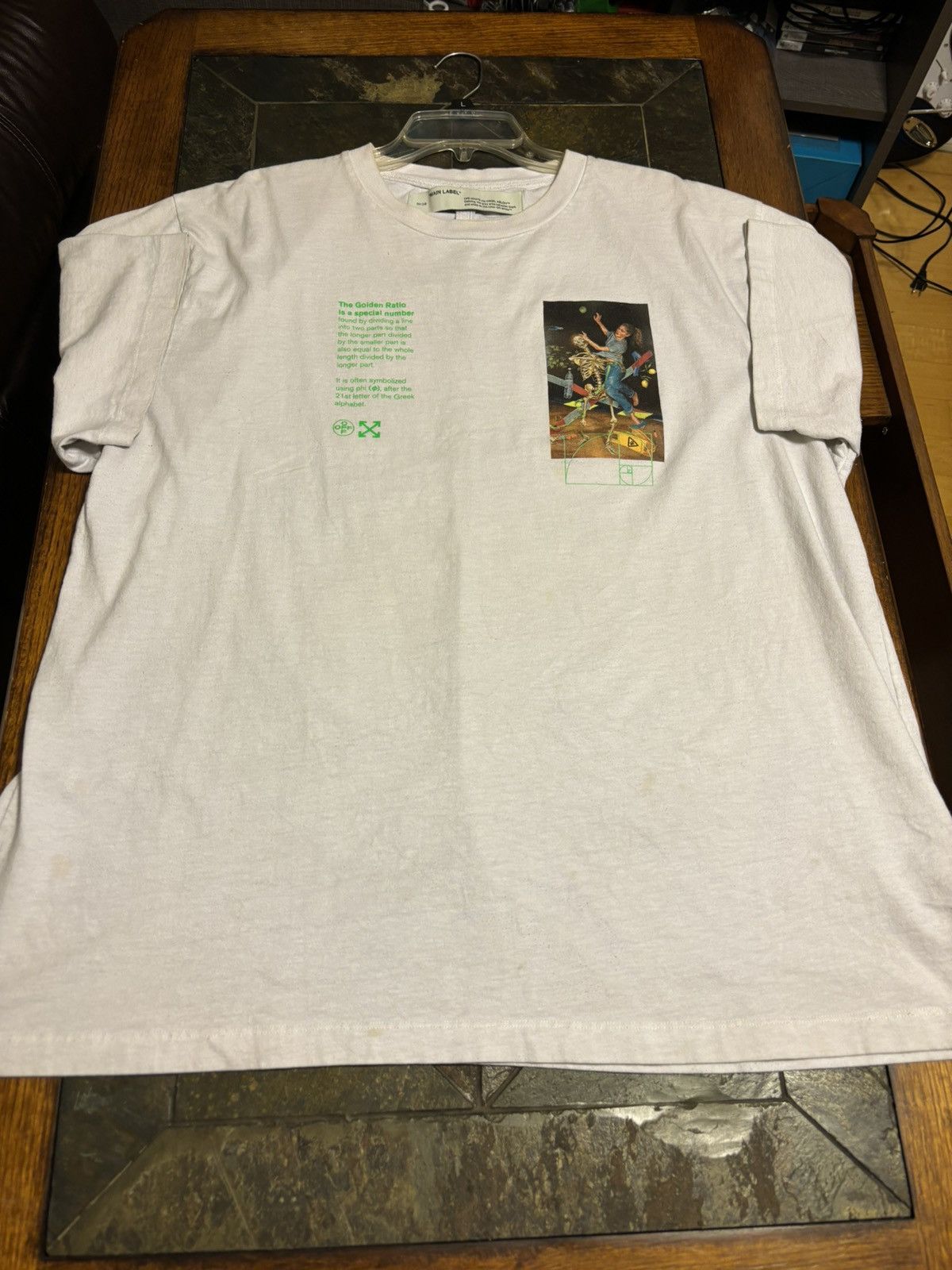 Image of Off White Off-White “Golden Ratio” White T-Shirt, Men's (Size XL)