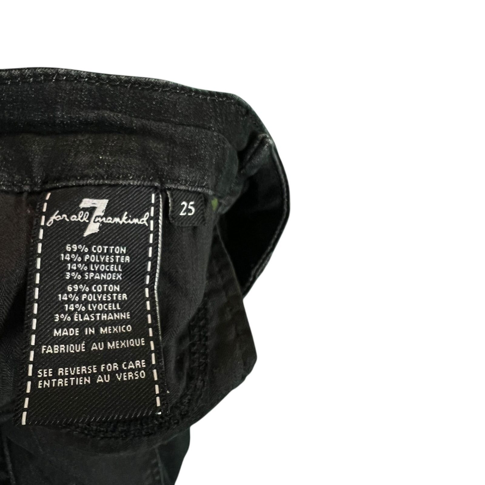 7 For All Mankind 7 For All Mankind Women's 25 Black Distressed (b)air Jeans Size 25" / US 0 / IT 36 - 8 Thumbnail