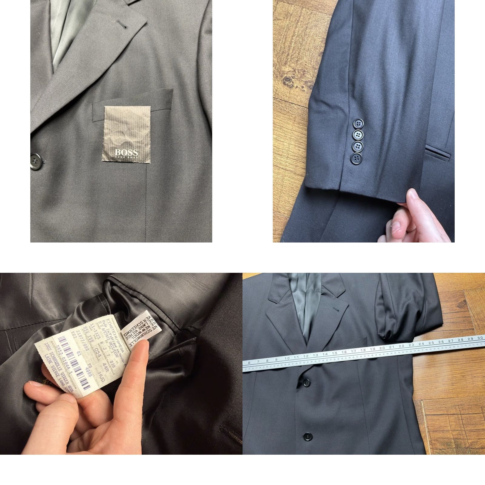 Hugo Boss HUGO BOSS Coat Mens 44 Black Men Loro Piana Blazer Super 110s Wool Sport Size 44R Size 44R - 8 Thumbnail