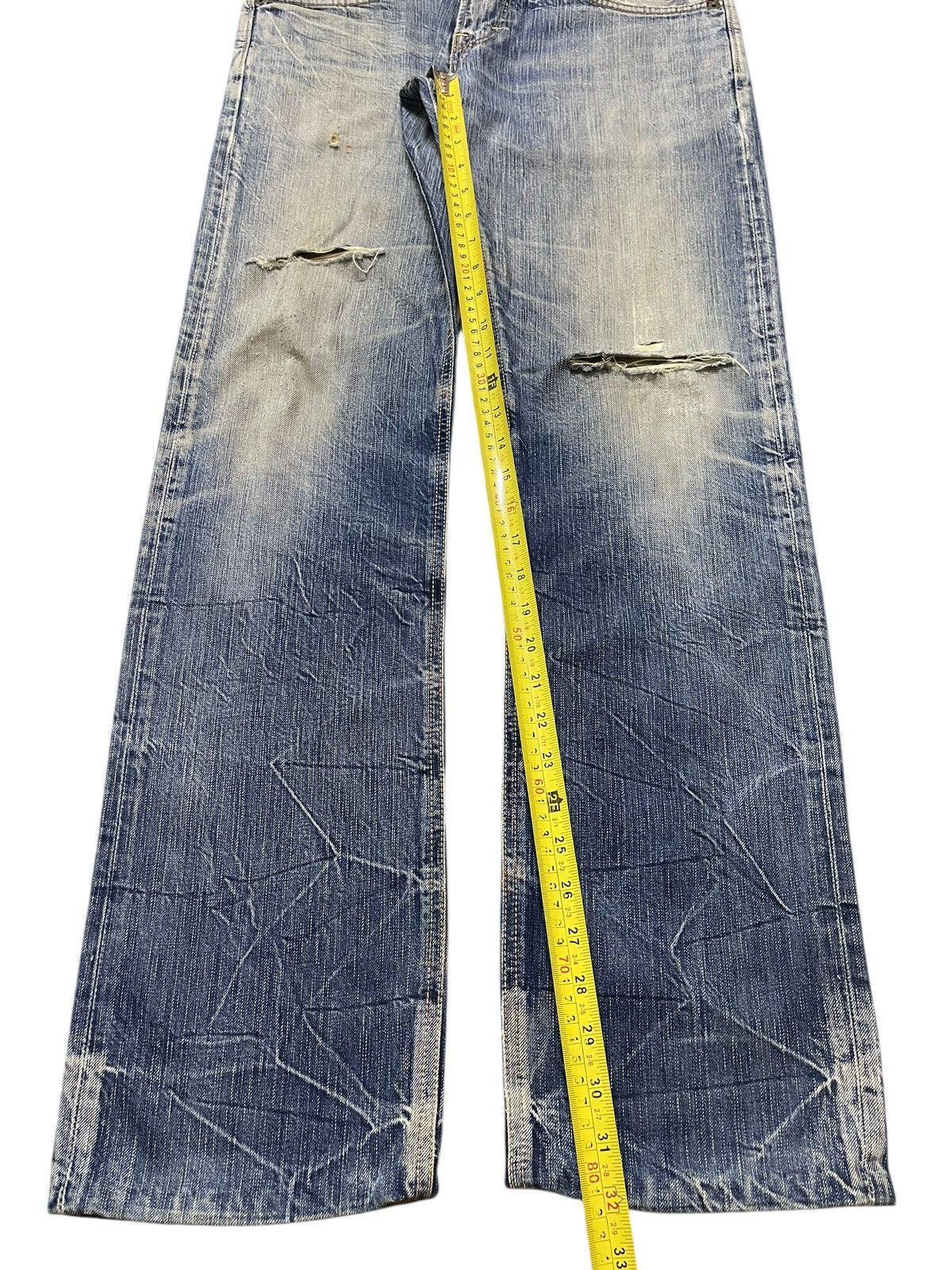 Edwin Vintage Japan Edwin 502 Faded Wash Distressed Loose Jeans Size US 32 / EU 48 - 14 Thumbnail