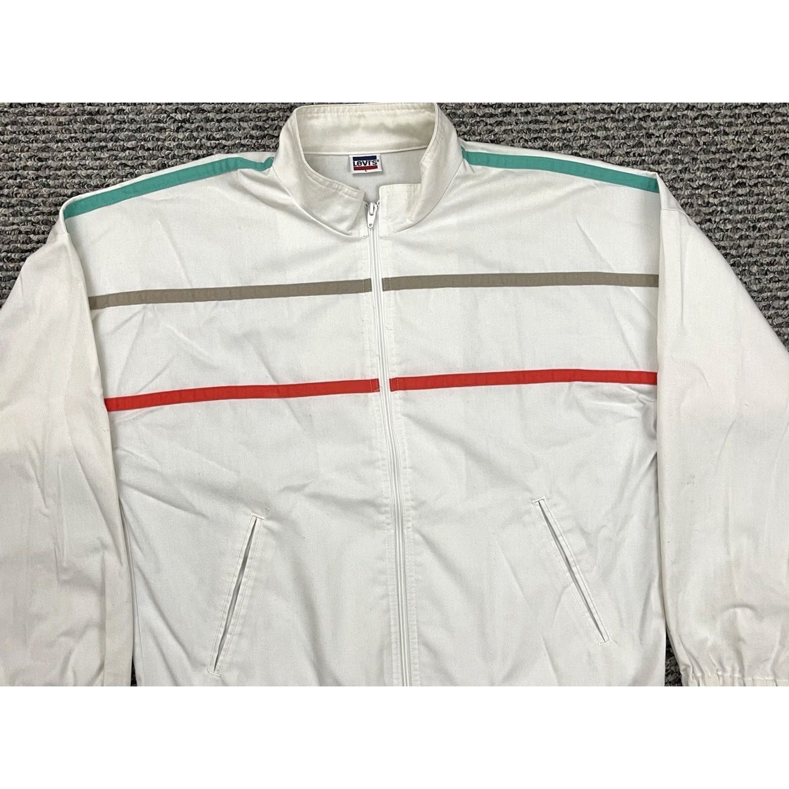 Levi's VINTAGE Levi’s Jacket Mens L White Striped Western 90s Zip Pockets USA Western Size US L / EU 52-54 / 3 - 3 Thumbnail