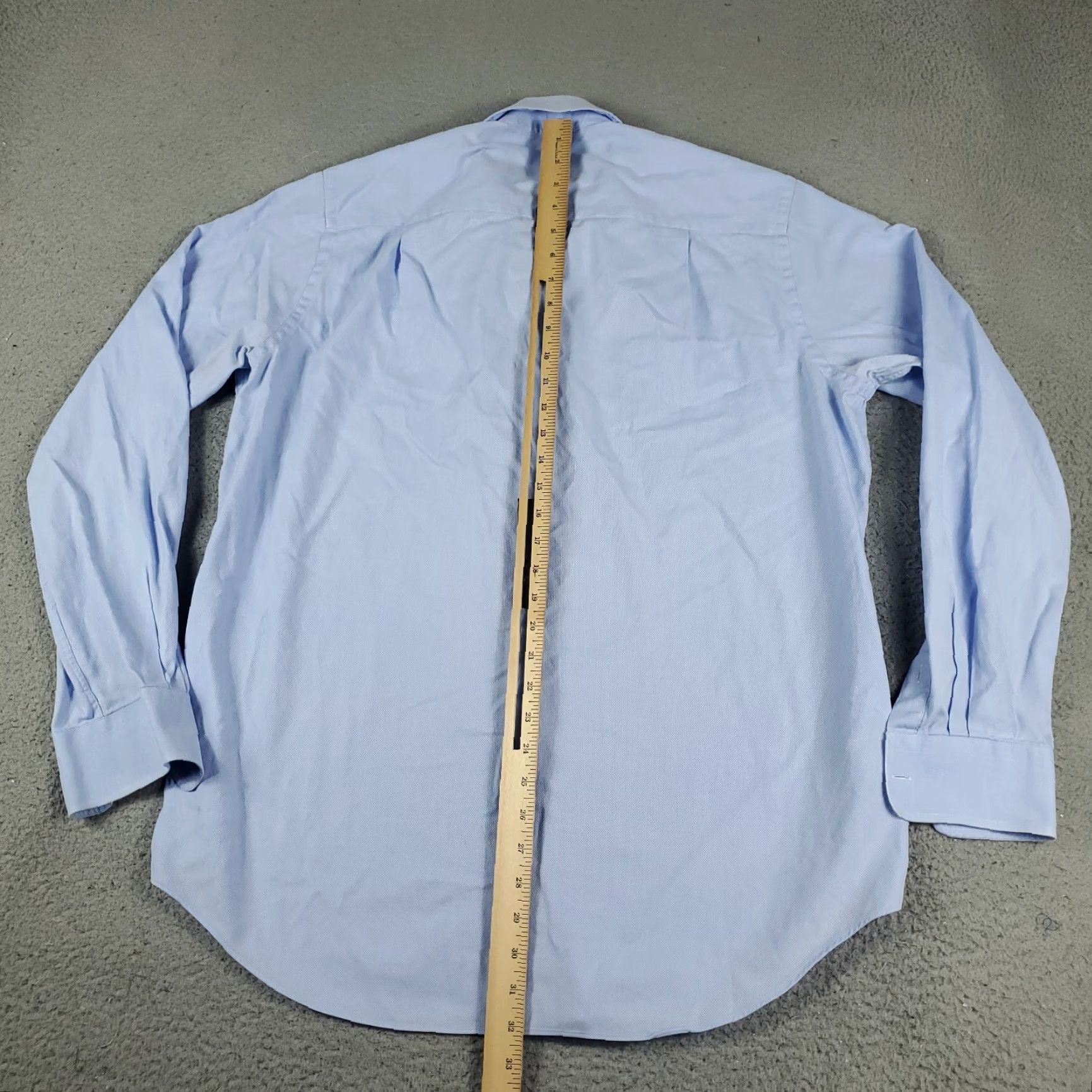 David Donahue David Donahue Dress Shirt Mens Size 17 Blue Button-Up Long Sleeve Solid Non-Iron Modern American Size 46R - 4 Thumbnail