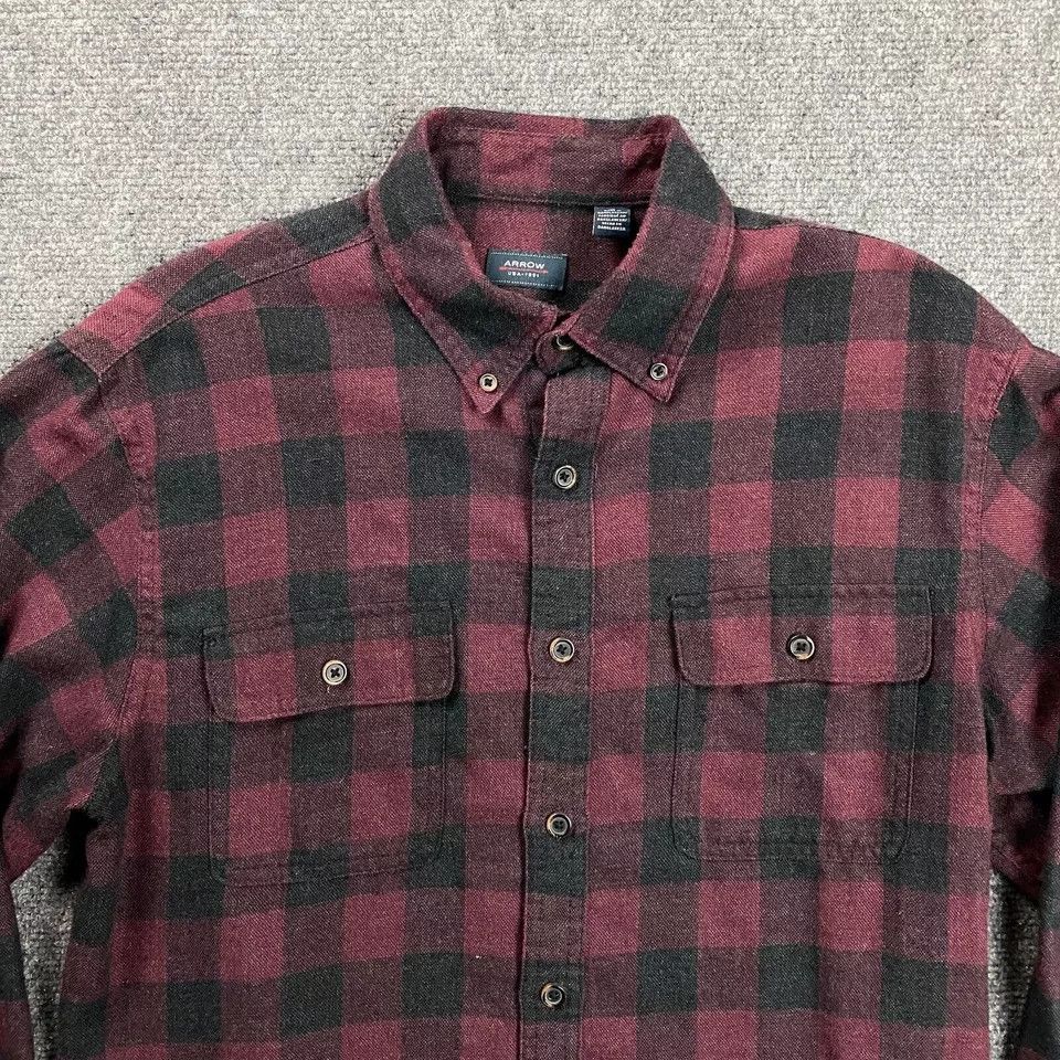 Arrow Arrow Flannel Shirt Adults Medium Buffalo Check Cotton Mens Size US M / EU 48-50 / 2 - 2 Thumbnail