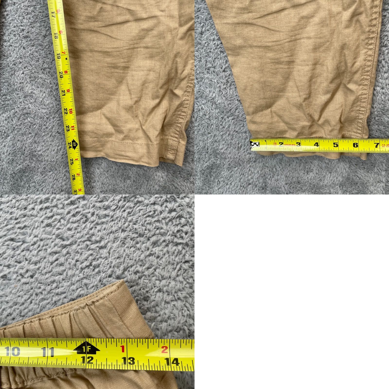 Uniqlo Uniqlo Pants Womens Small Beige Linen Cotton Tapered Leg High Waist Regular Fit Casual Beach Bohemian Preppy 28in Inseam 25in Size 28" / US 6 / IT 42 - 8 Thumbnail
