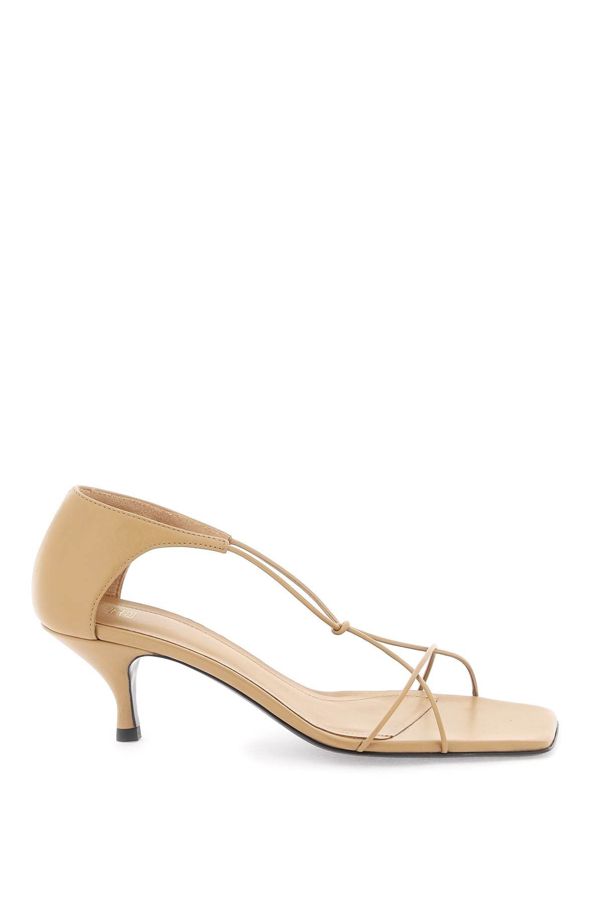 image of Toteme Leather Knot Sandals With in Caramel, Women's (Size 7)