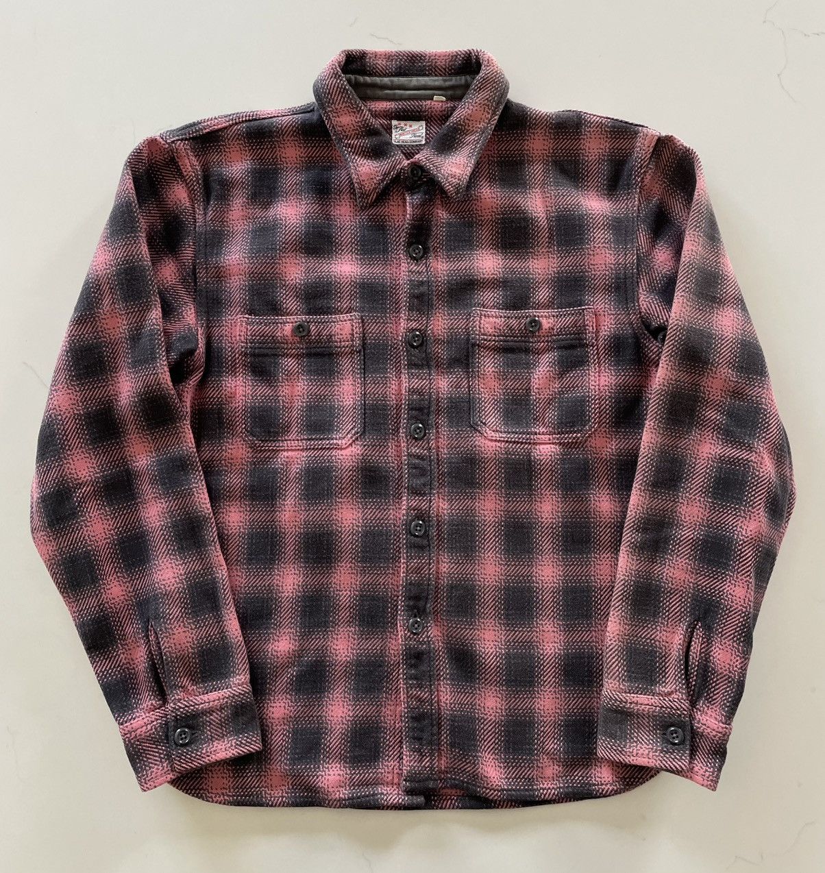 The Flat Head Ombre Check Flannel Work Shirt - Sz 38 (Med)