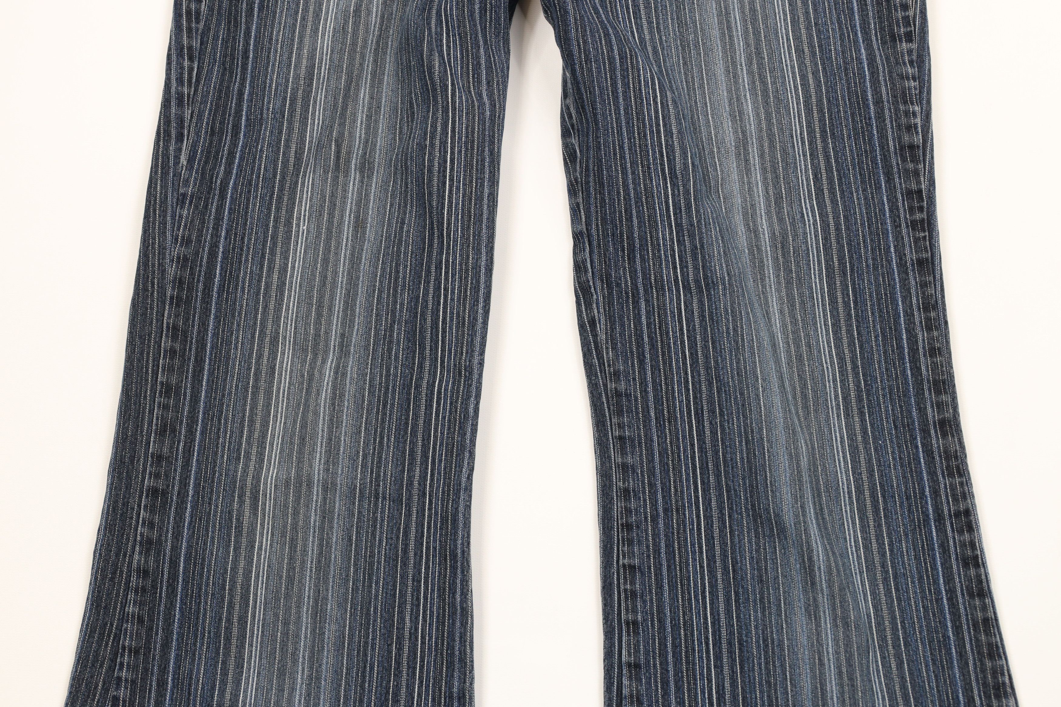 Vintage Vintage Y2K Streetwear Striped Flared Wide Leg Denim Jeans Size 32" / US 10 / IT 46 - 3 Thumbnail