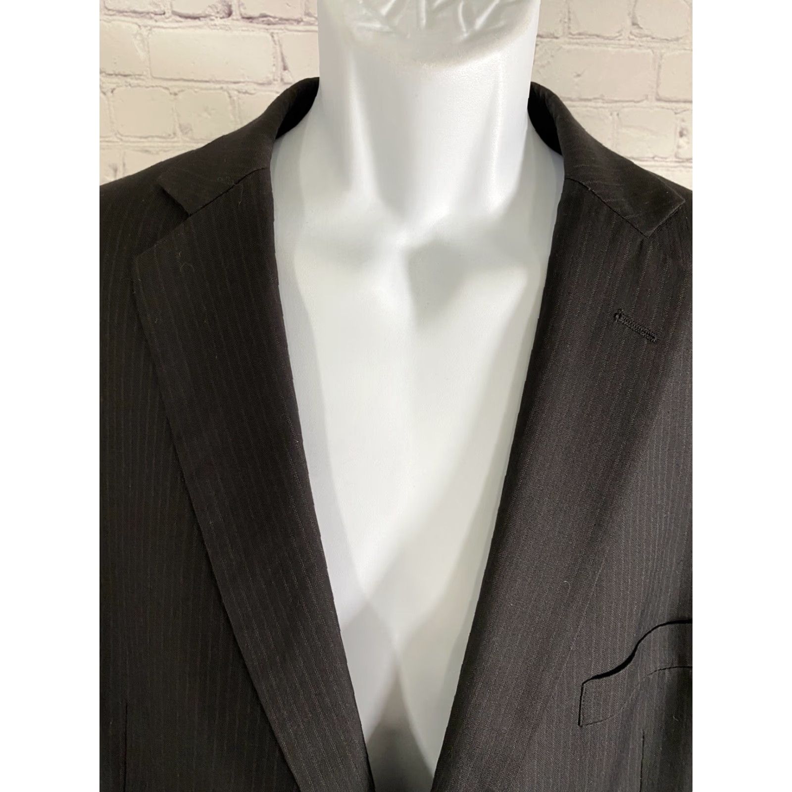 Doublet Wilke Rodriguez Blazer 44R Black Pinstripe Double Vented Two Button Size 44R - 5 Thumbnail