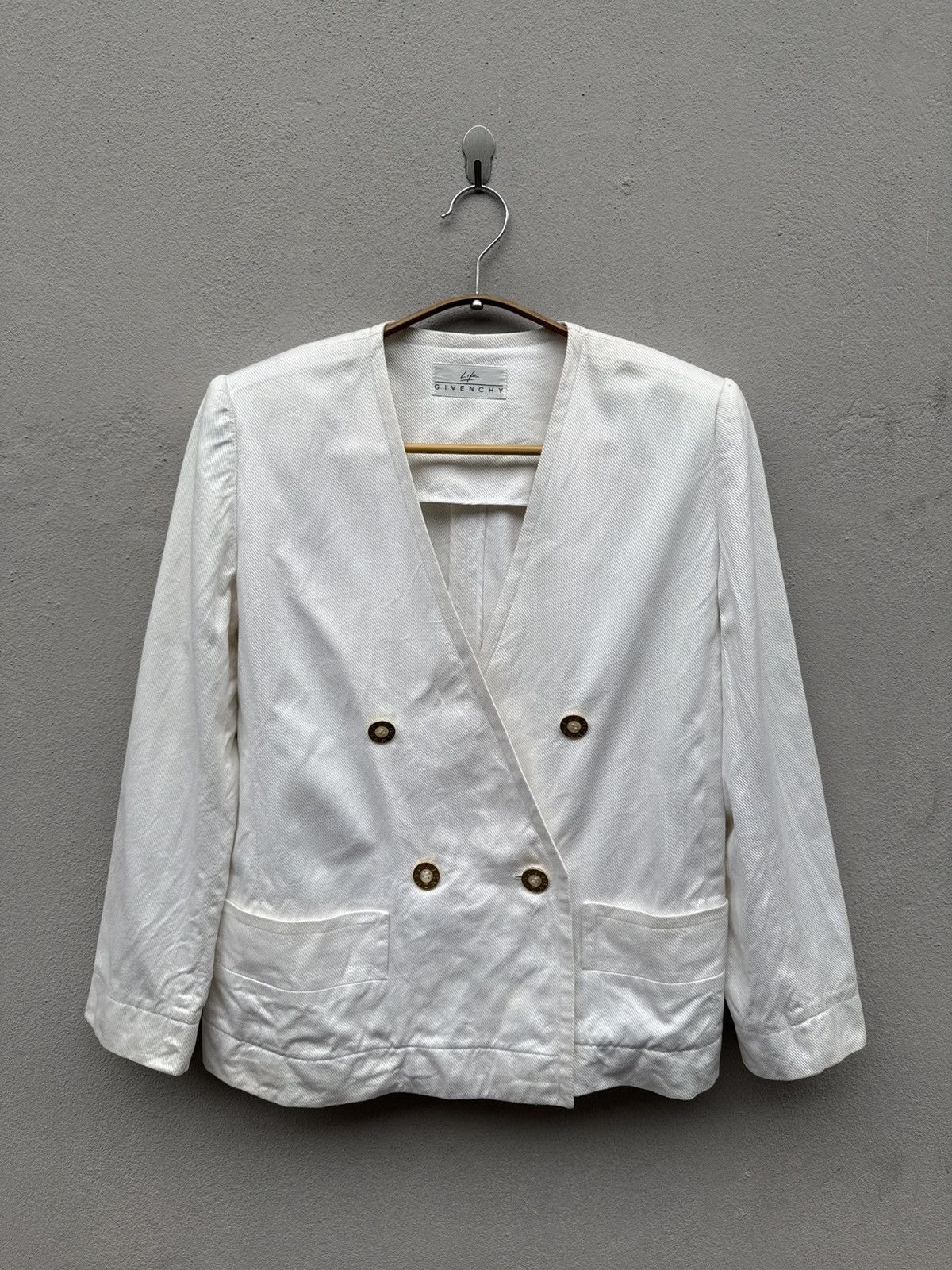 Givenchy Vintage GIVENCHY Life Offwhite Blazer Size L / US 10 / IT 46 - 1 Thumbnail