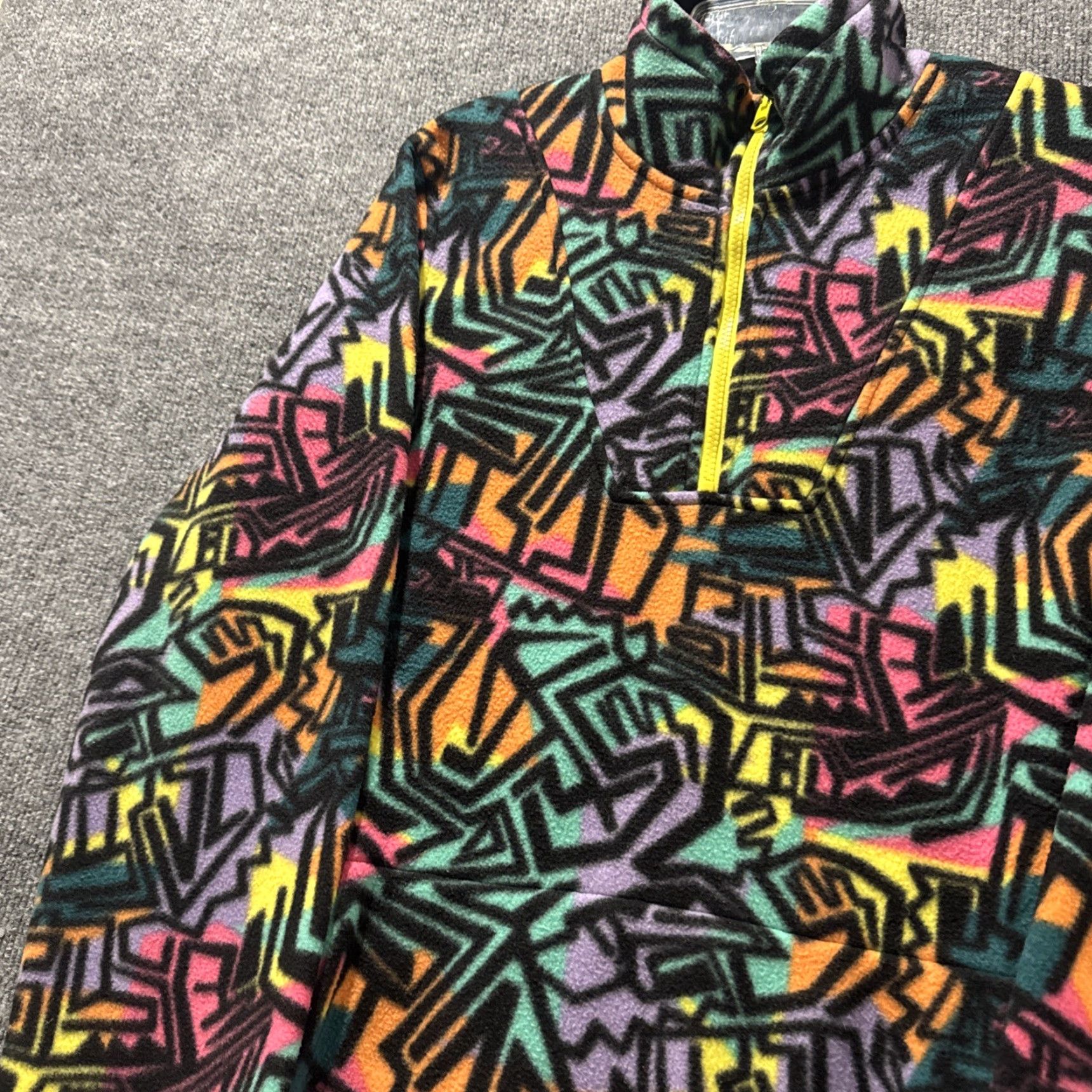 Empyre Empyre Fleece Pullover Jacket 1/4 Zip Men M Retro Neon Graffiti Y2K Skater Multicolor Size US M / EU 48-50 / 2 - 2 Thumbnail