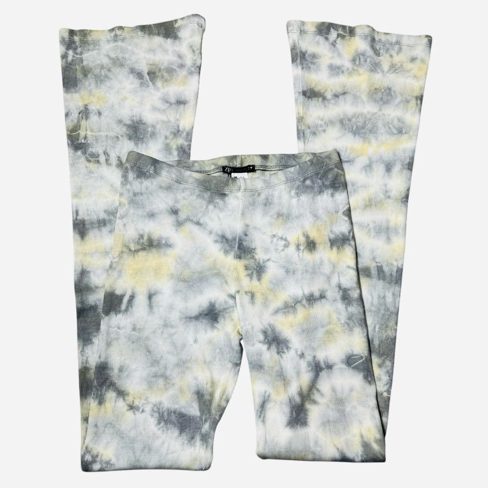 Zara NWT New ZARA Knit Tie Dye Pull On Flare Cotton Pants Size L Size 34" / US 12 / IT 48 - 2 Thumbnail