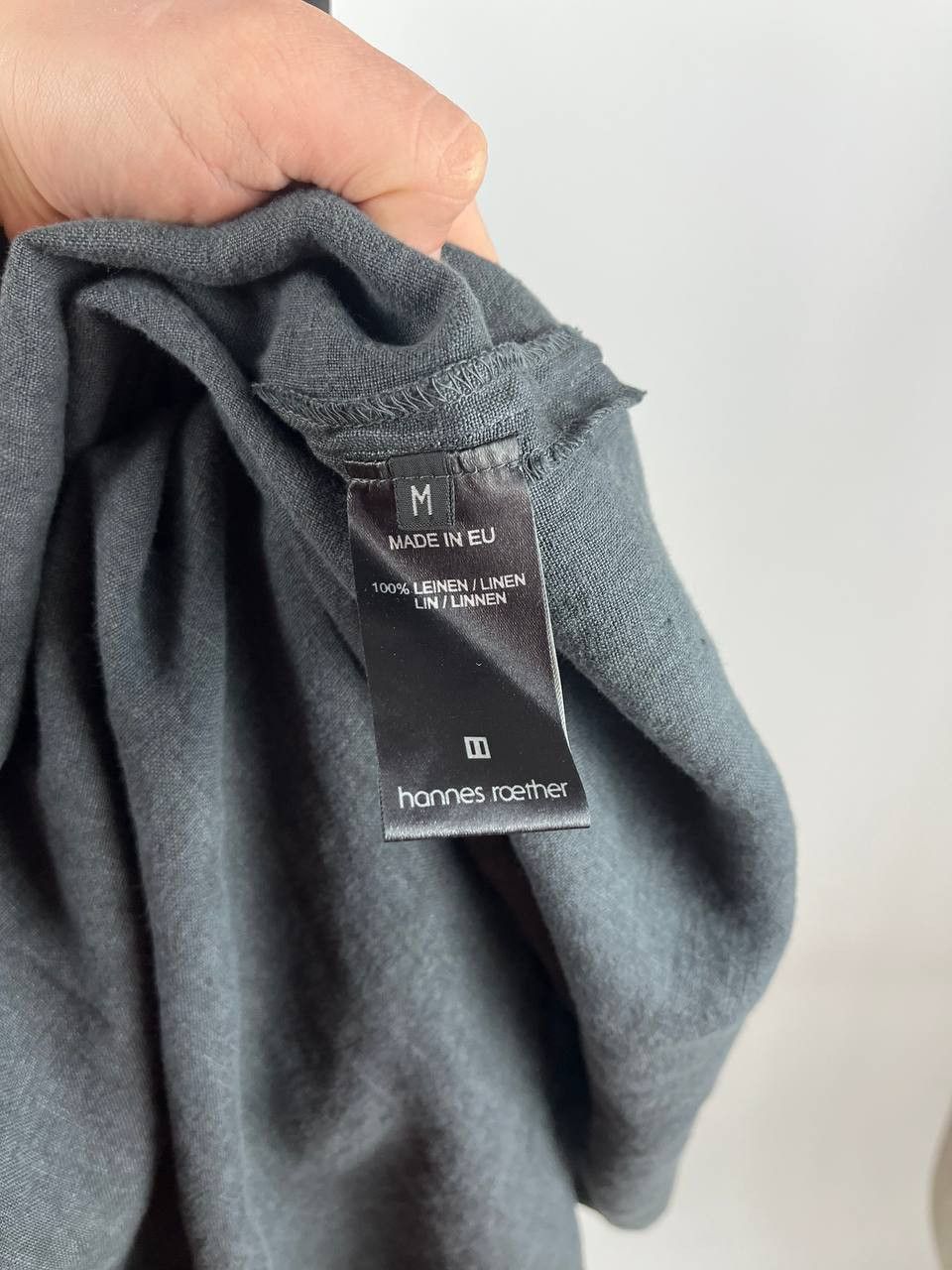 hannes roether Hannes Roether 100% Pure Linen Midi Kaftan Gray Dress Size M / US 6-8 / IT 42-44 - 8 Thumbnail