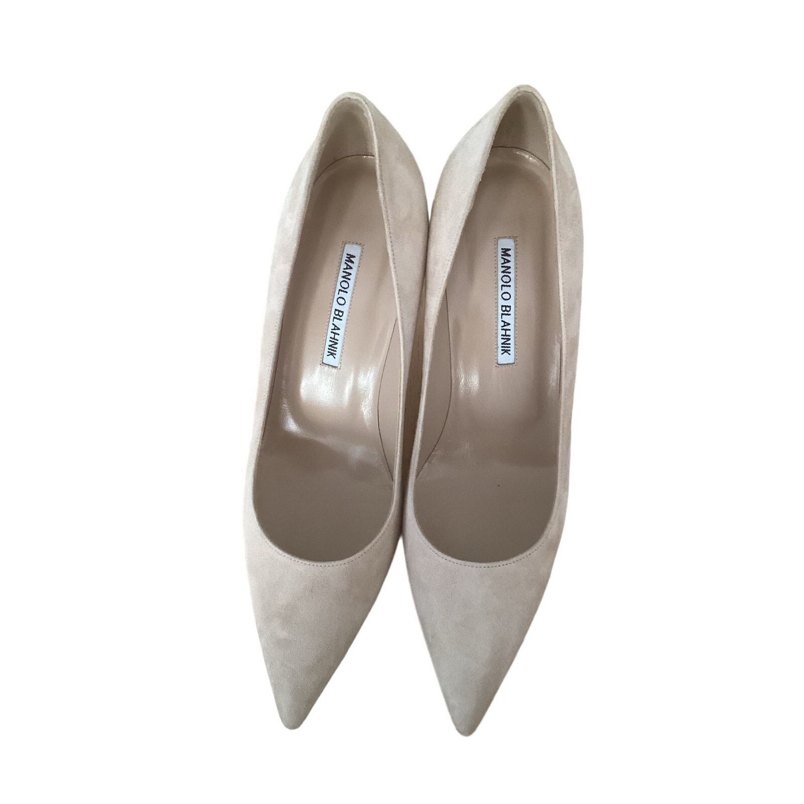 Manolo Blahnik NEW Manolo Blahnik Light Beige Suede Pointed Toe Pumps Sz 40 Size US 10 / IT 40 - 6 Thumbnail