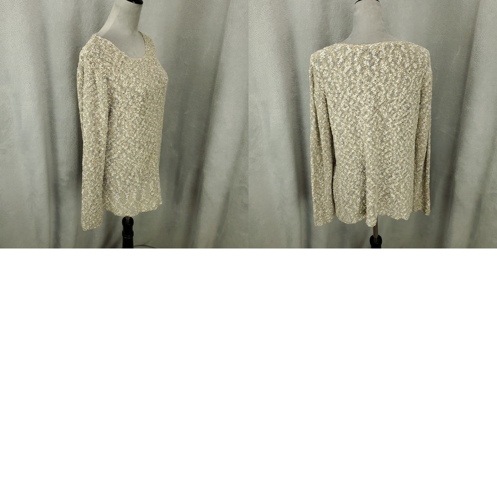 Eileen Fisher Eileen Fisher Silk Sweater Womens M Beige Silk Blend Open Knit Lightweight Pullover Knit Casual Bohemian Classic Size M / US 6-8 / IT 42-44 - 8 Thumbnail