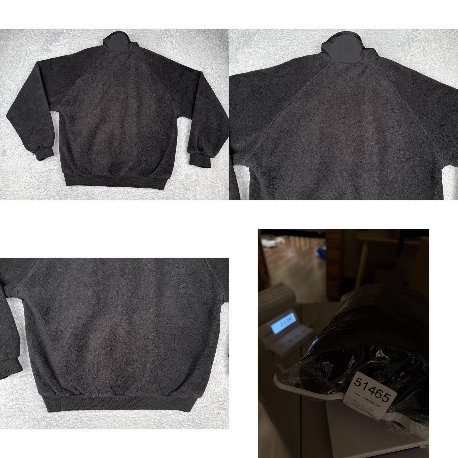 Vintage Tri-Mountain Jacket Mens Large Black Fleece Full Zip Stand Collar Pockets Raglan Size US L / EU 52-54 / 3 - 9 Thumbnail