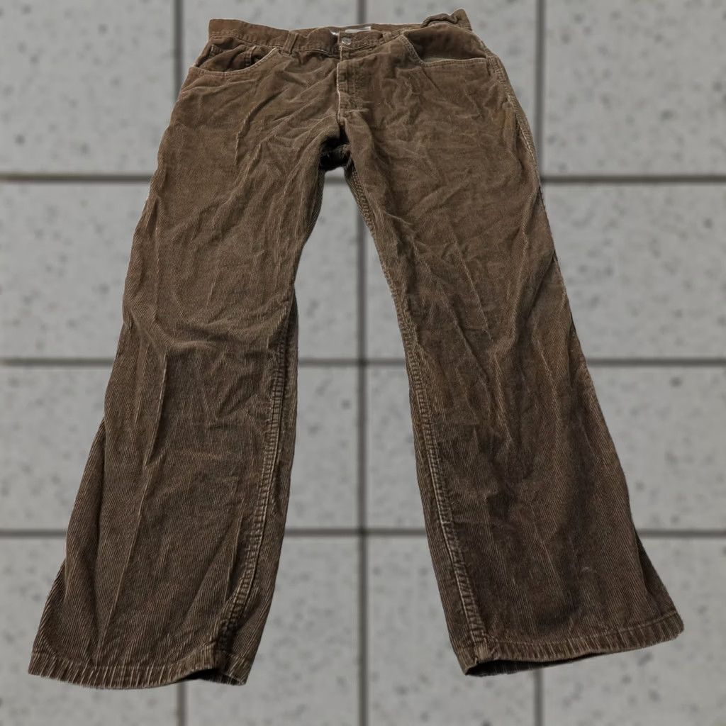 Vintage St Johns Bay Pants Mens 38X30 Brown Corduroy 5 Pocket Chino Trousers Corduroy Cotton Slate Flat Front Regular Straight Jeans Pants Mens Brown Size US 38 / EU 54 - 1 Thumbnail