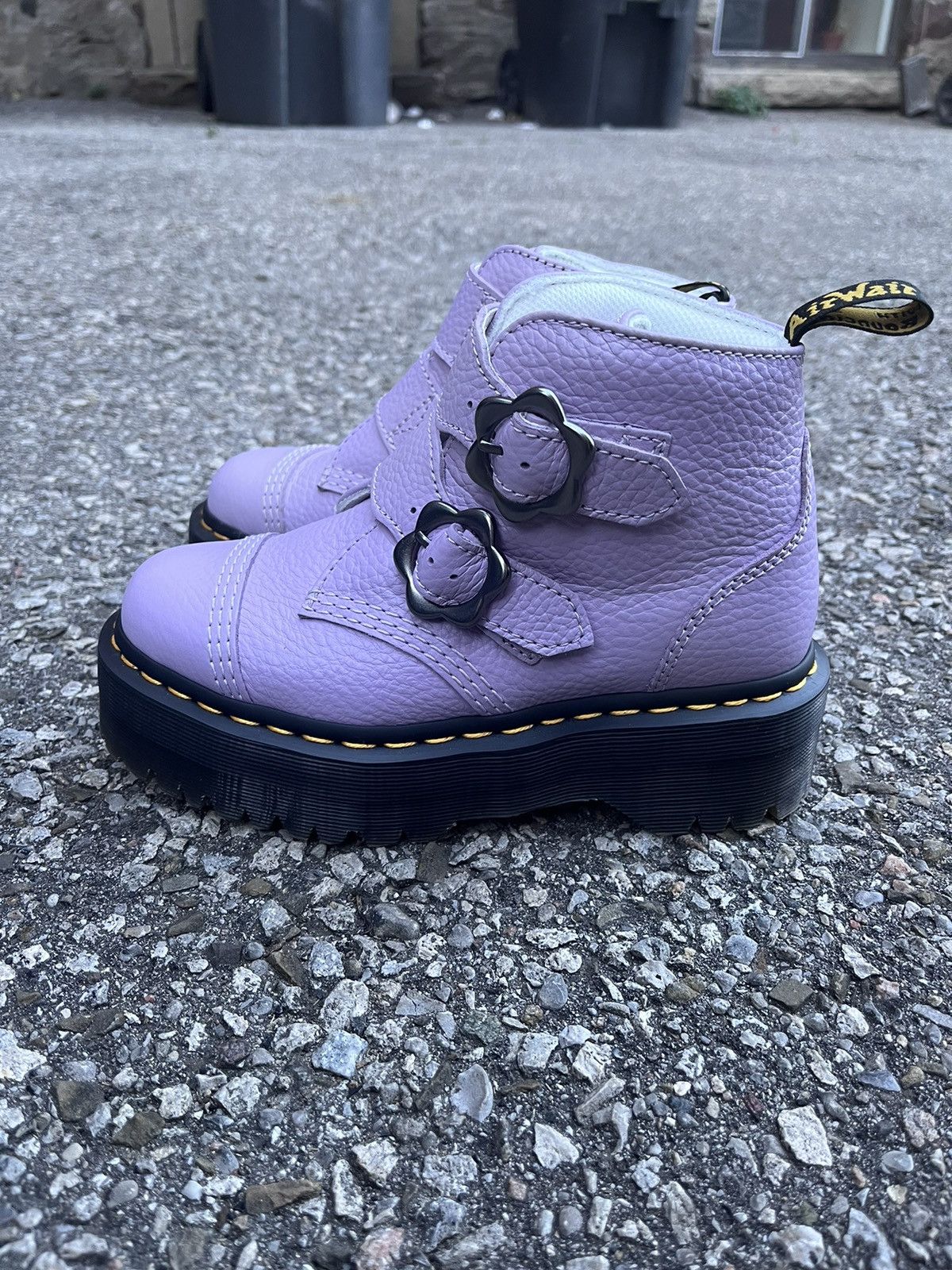 Dr. Martens Dr. Martens, Devon Flower Buckle Leather Platform Boots Size US 5 / IT 35 - 3 Thumbnail