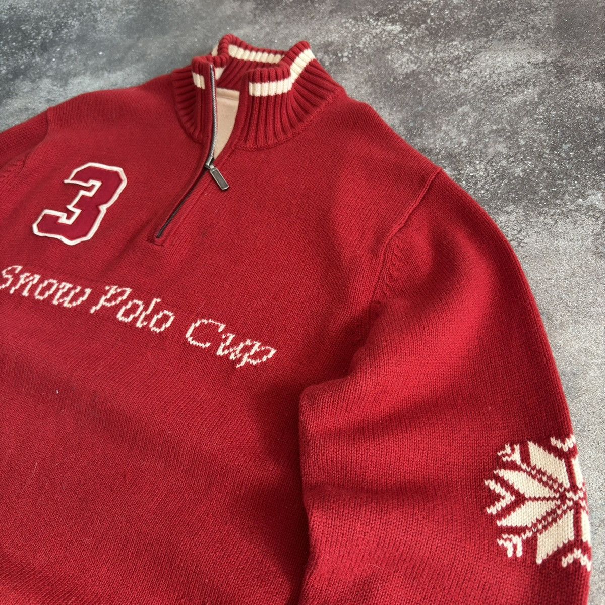 20471120 × Vintage Snow Polo Cup Vintage Knit Sweater (Ralph Lauren style) Size US M / EU 48-50 / 2 - 3 Thumbnail