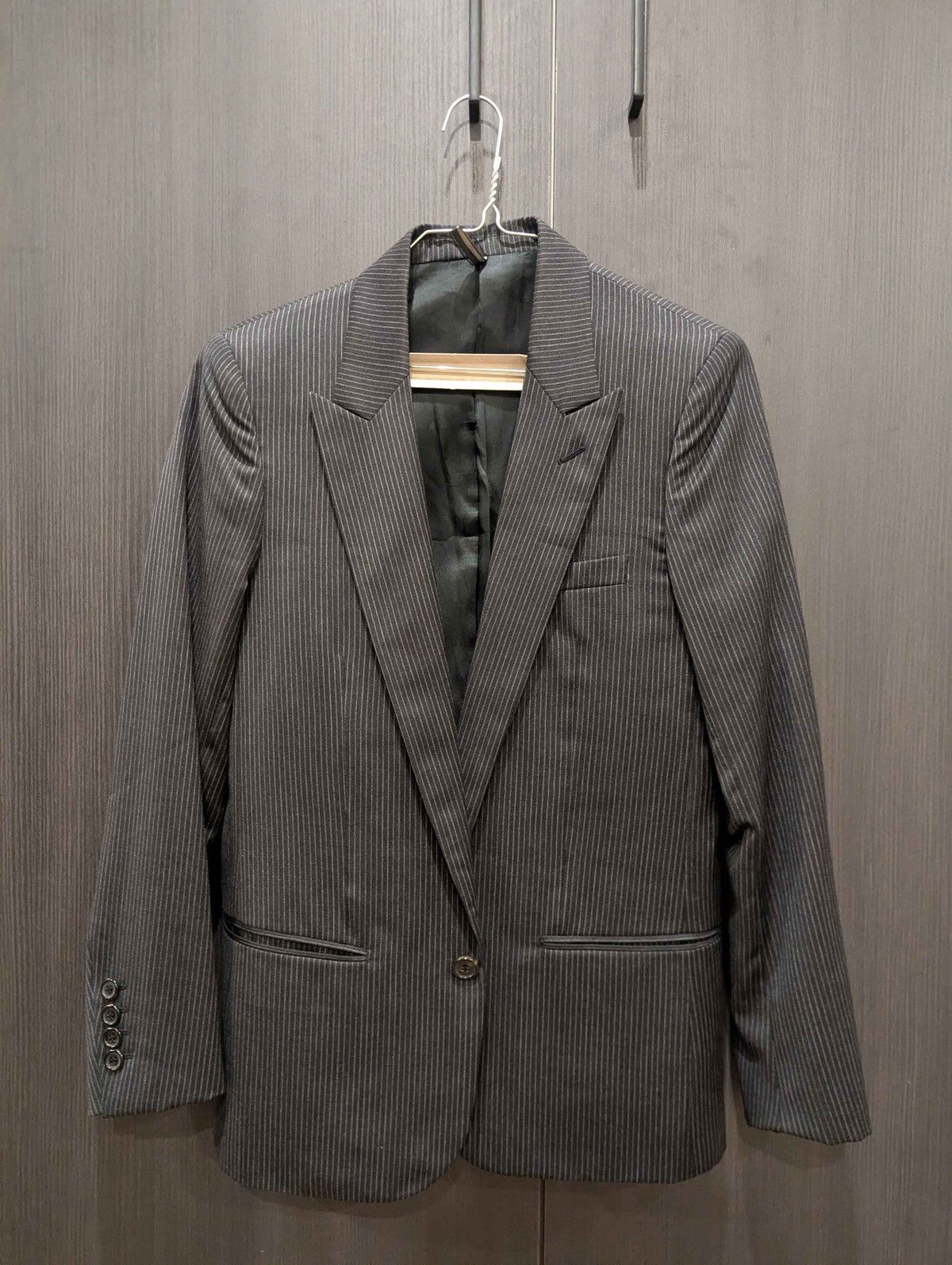 Dior Dior Homme AW05 Dark Grey Pinstriped Blazer | Grailed