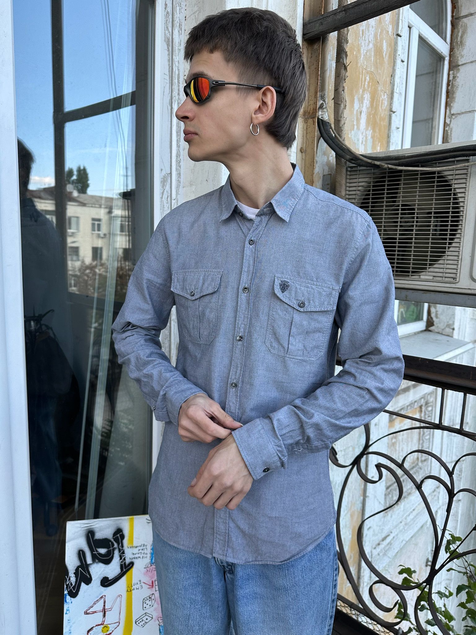 Gucci Silver Gucci shirt irredescent Size US M / EU 48-50 / 2 - 7 Thumbnail