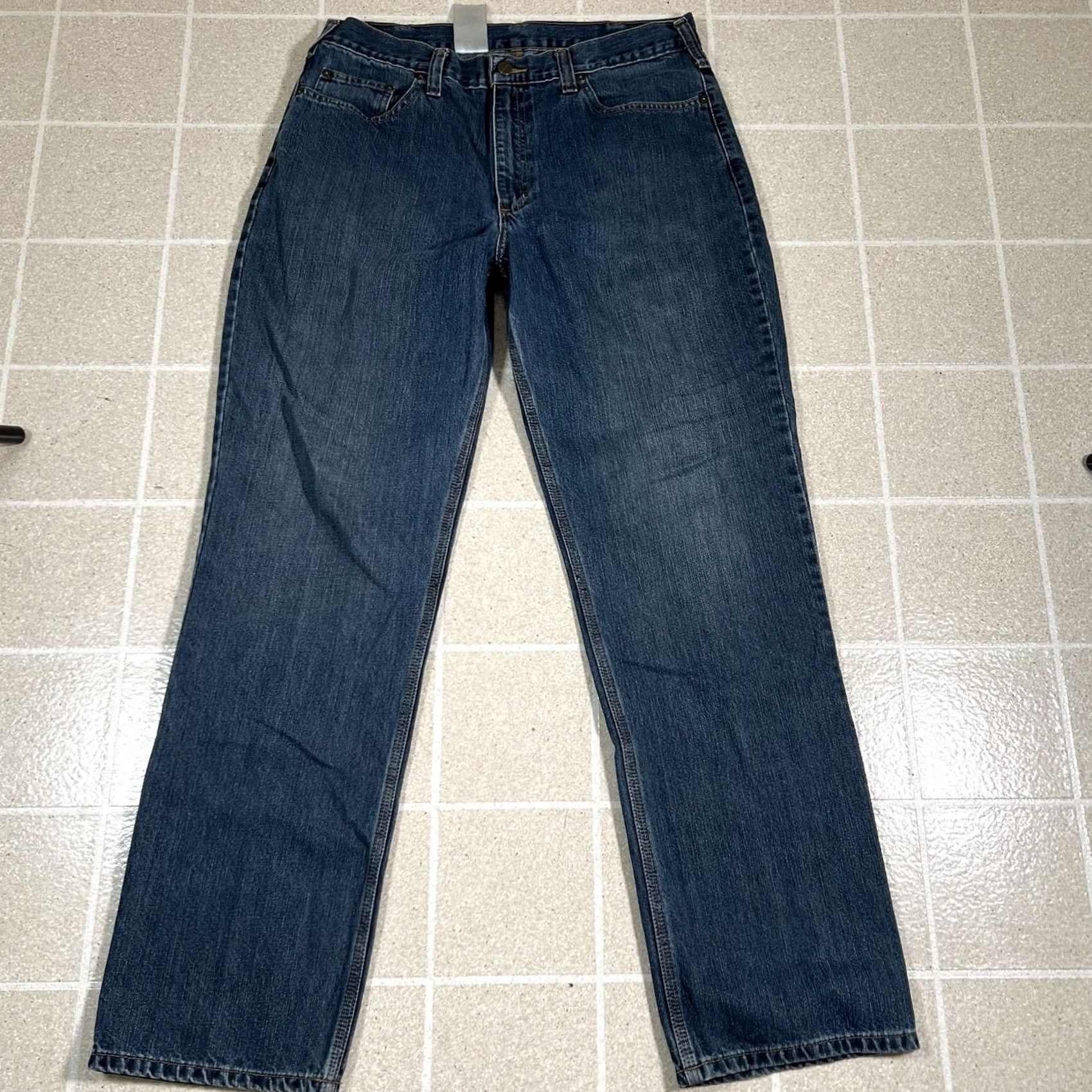 Carhartt Carhartt Jeans Denim Relaxed Fit 34x32 Men Blue 101483-968 Regular Straight Denim Inseam 32 Size US 34 / EU 50 - 3 Thumbnail
