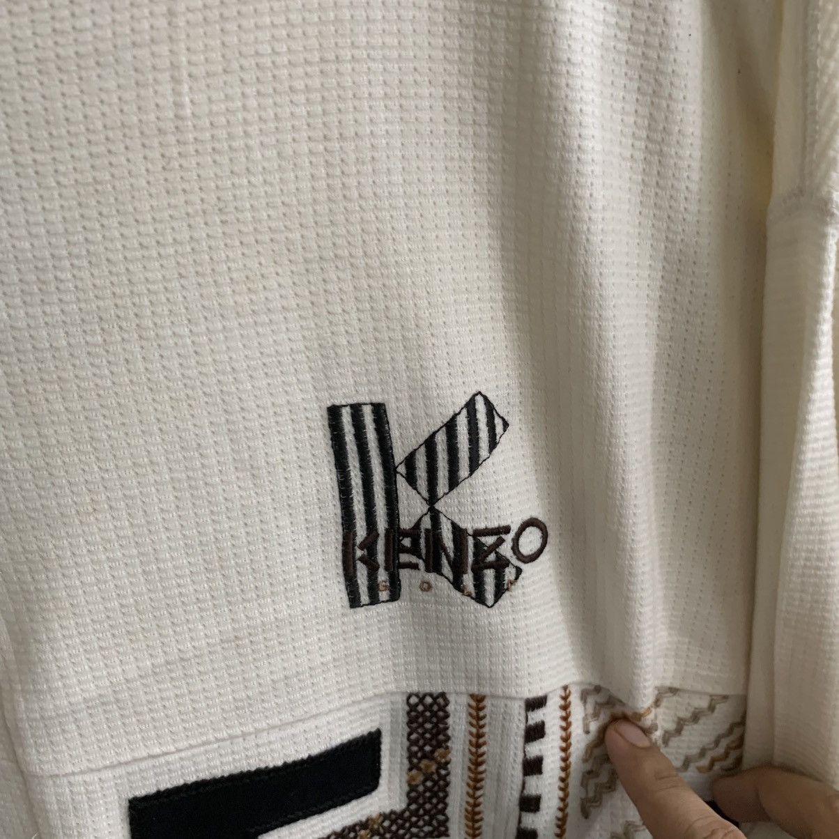 Kenzo × Vintage Cream Vintage KENZO Golf Sweatshirt XL Size US XL / EU 56 / 4 - 6 Thumbnail