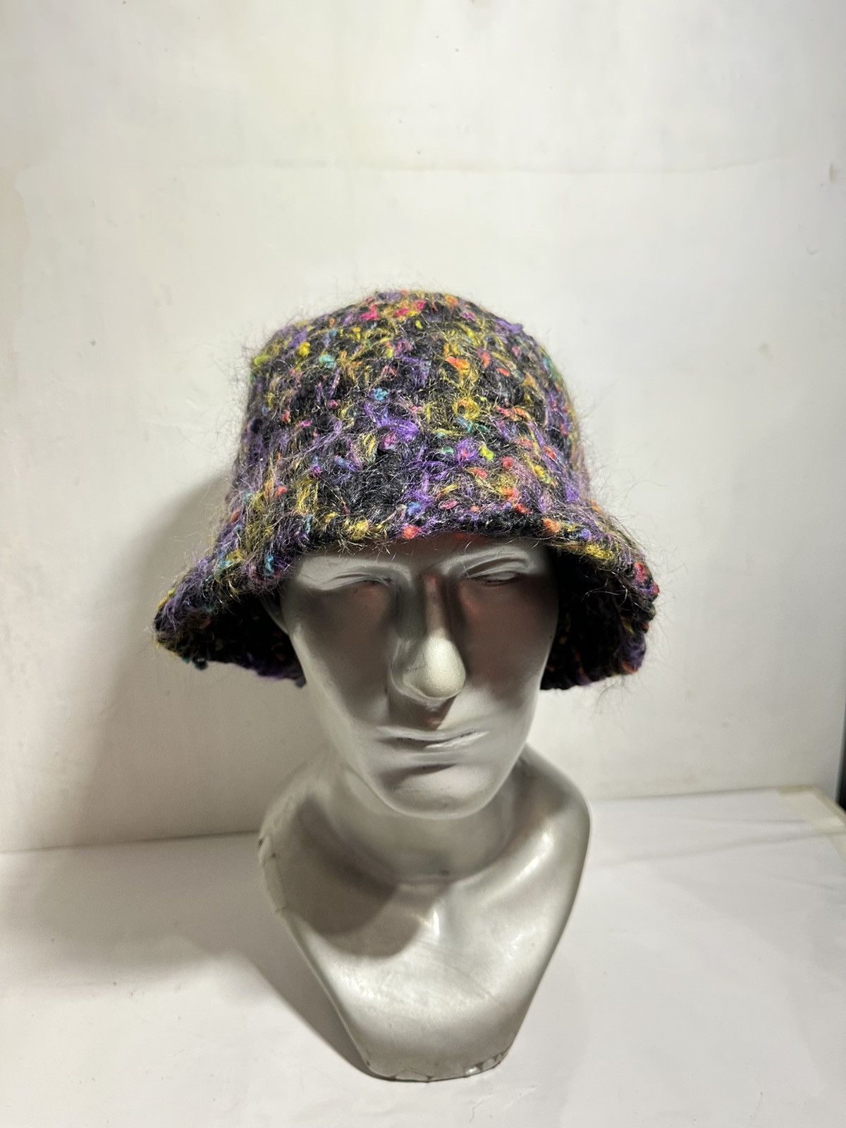 Handmade Unknown Multicolor Mohair Bucket Hats Size ONE SIZE - 3 Thumbnail