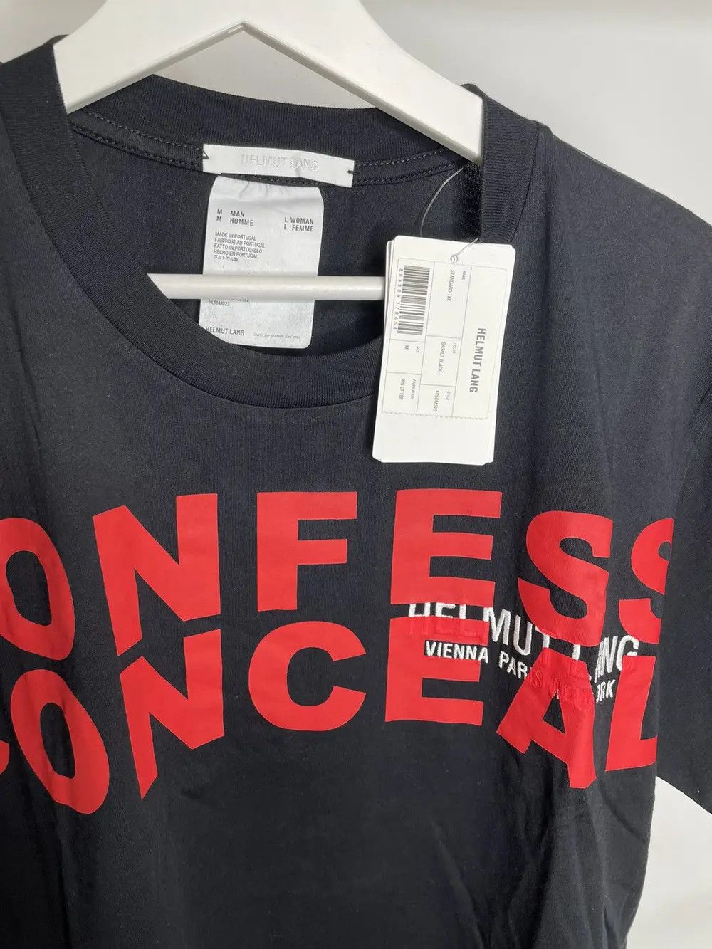 Helmut Lang Helmut Lang Confress Conceal T-Shirt Black Red M Size US XXL / EU 58 / 5 - 3 Thumbnail