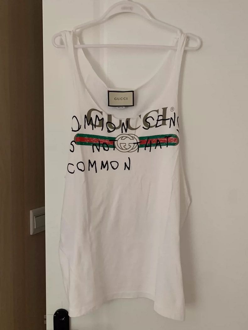 Gucci Gucci Tank Top with White Belt Design - dmc Size US S / EU 44-46 / 1 - 1 Thumbnail