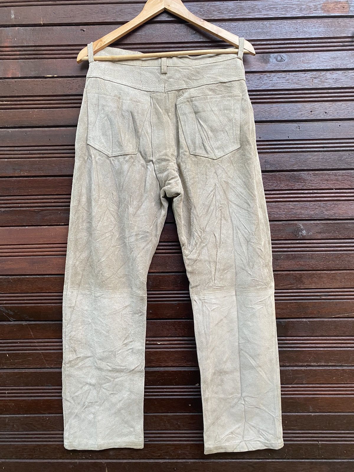 Branded Leather Vintage 90s Houston Real Leather Suede Pants Size US 32 / EU 48 - 2 Thumbnail