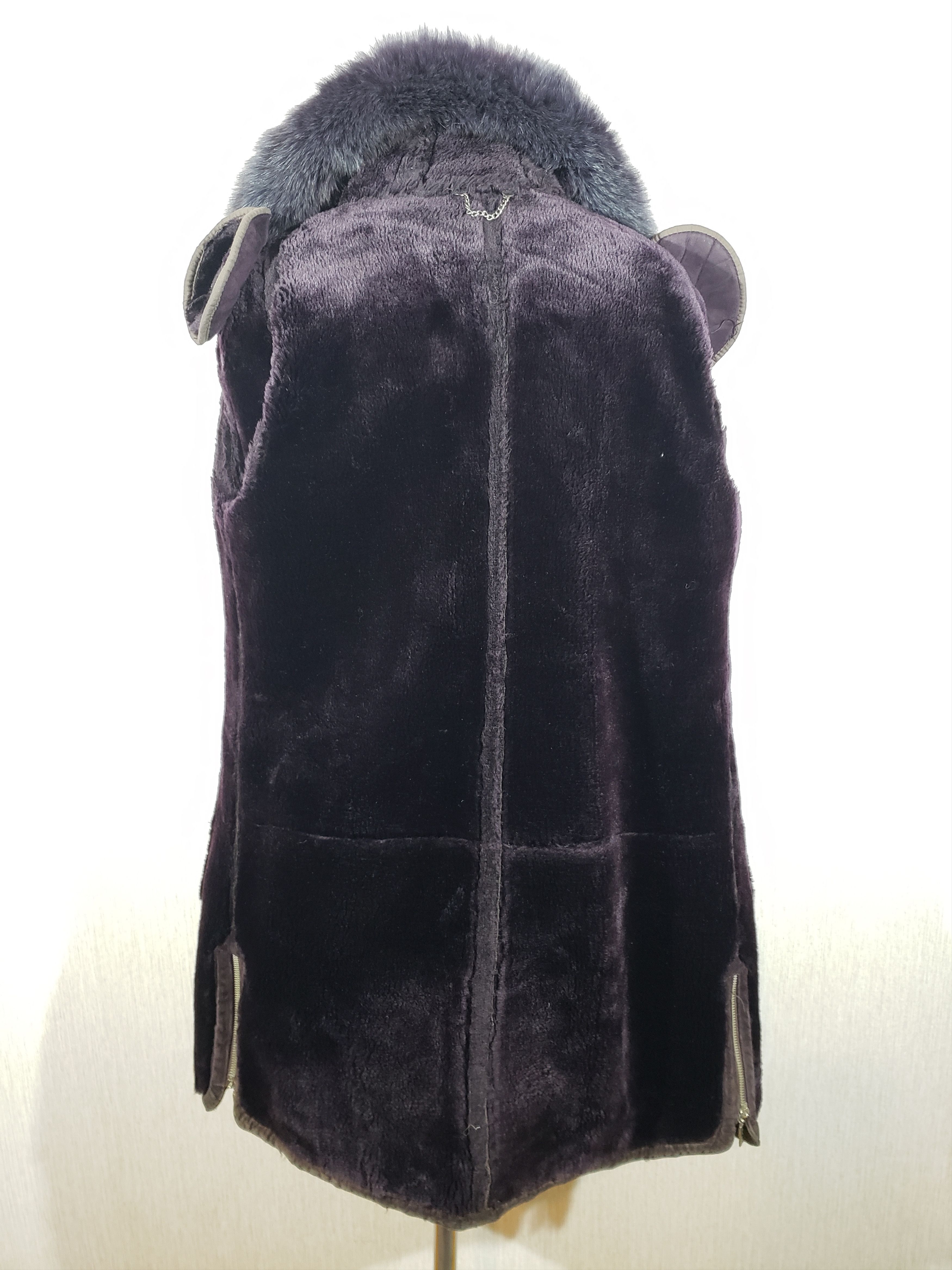 Other Stylish purple sheepskin coat with a hood. Size L / US 10 / IT 46 - 7 Thumbnail