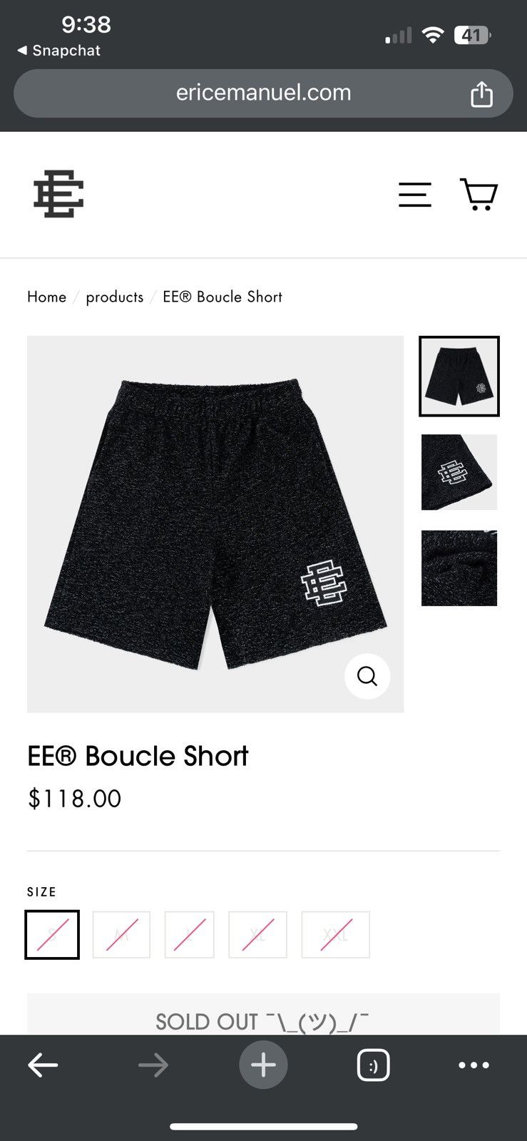 Eric Emanuel Eric Emanuel Black Boucle Limited Release Shorts Medium Size US 30 / EU 46 - 1 Thumbnail
