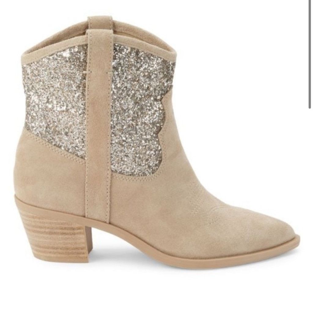 Dolce Vita Dolce Vita Shreya Glitter Suede Cowboy Boots Size US 6 / IT 36 - 1 Thumbnail