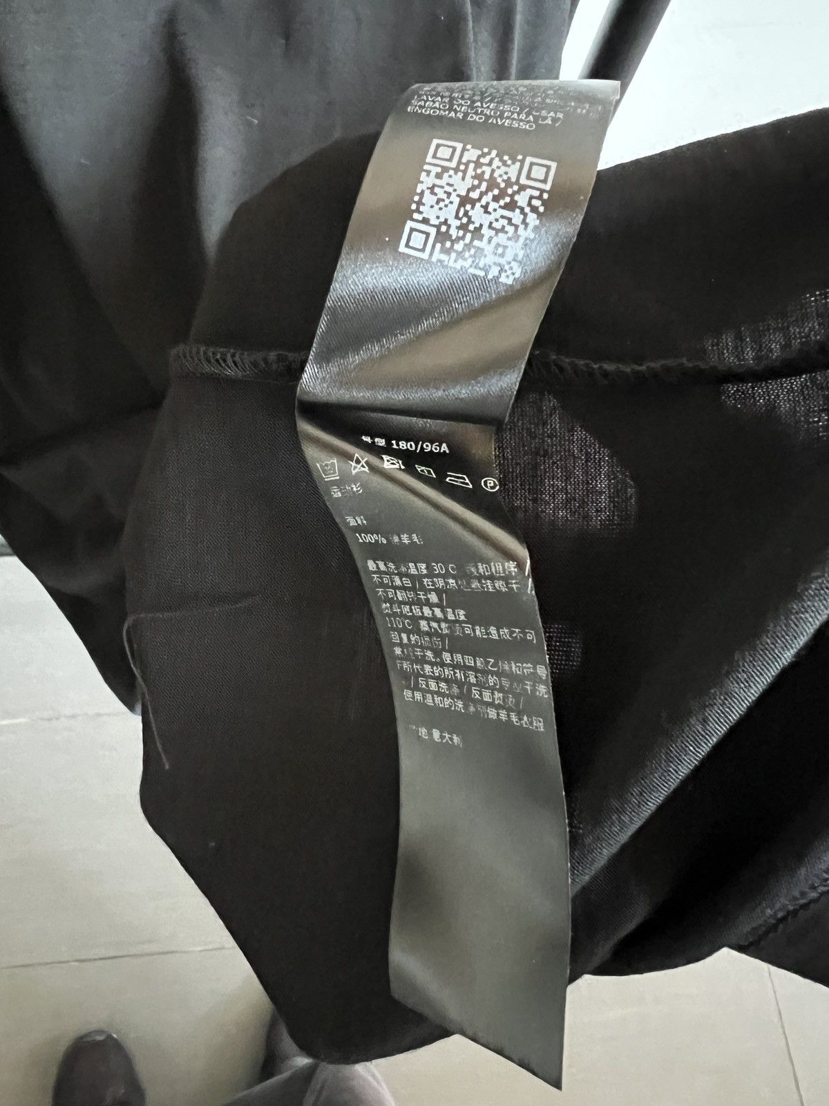 Ermenegildo Zegna Mainline 100% Wool Blank Black Tee Size US M / EU 48-50 / 2 - 4 Thumbnail
