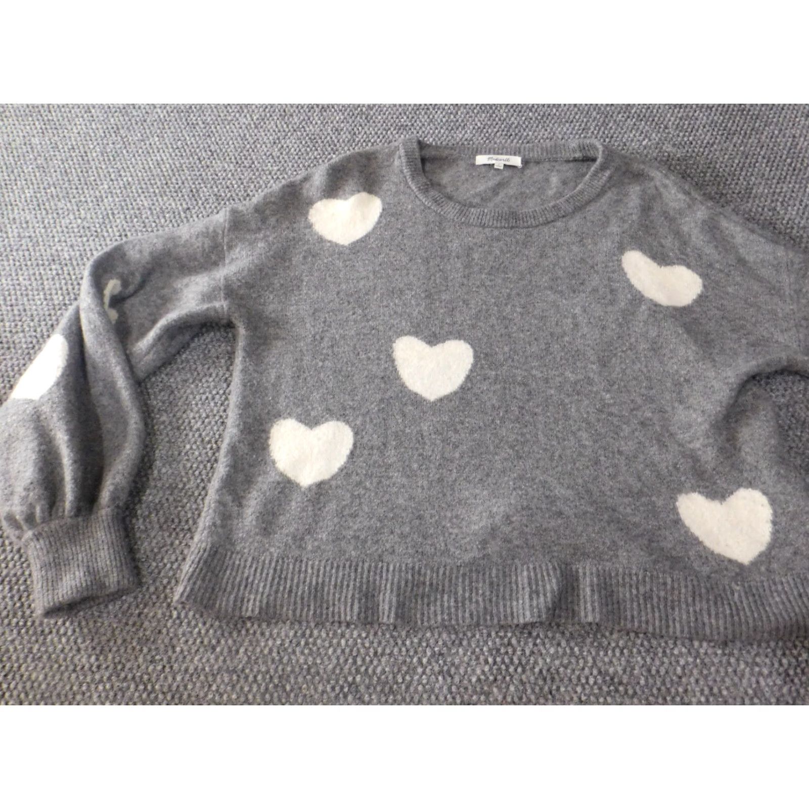 Madewell Madewell Womens Sweater M Gray Pullover Crew Neck Long Sleeve Nylon Wool Ep embroidered Accent Travel Classic Size M / US 6-8 / IT 42-44 - 3 Thumbnail