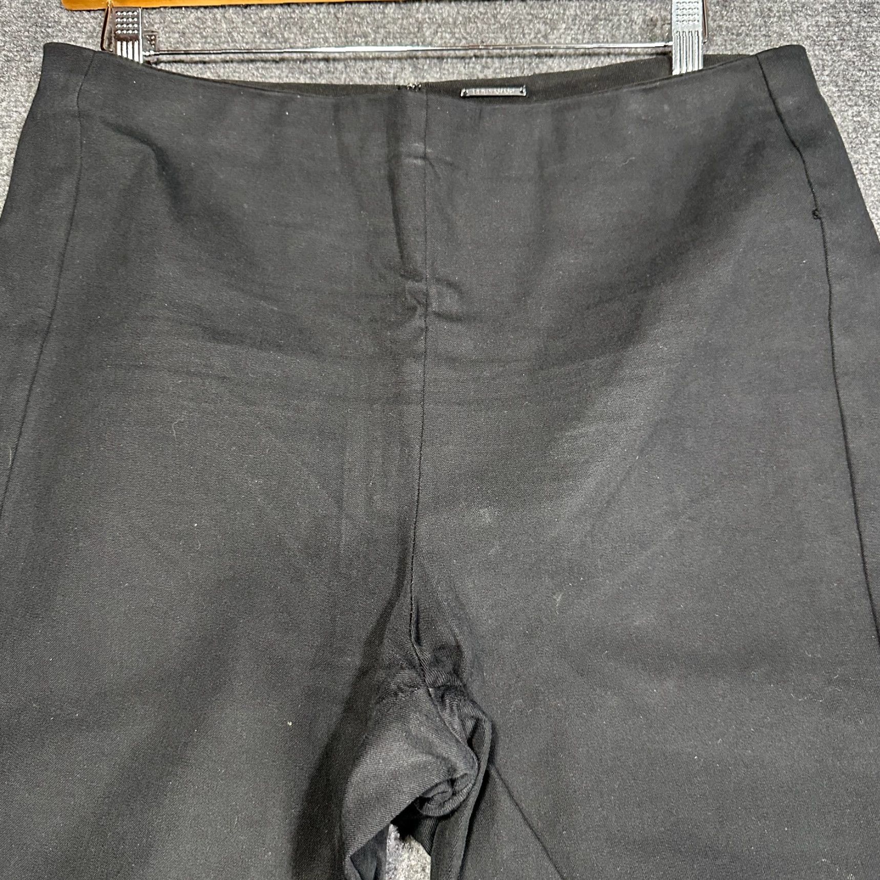 Elie Tahari Elie Tahari Pants Womens L Black Cotton Stretch Back Zipper Straight Leg Size 36" / US 14 / IT 50 - 3 Thumbnail