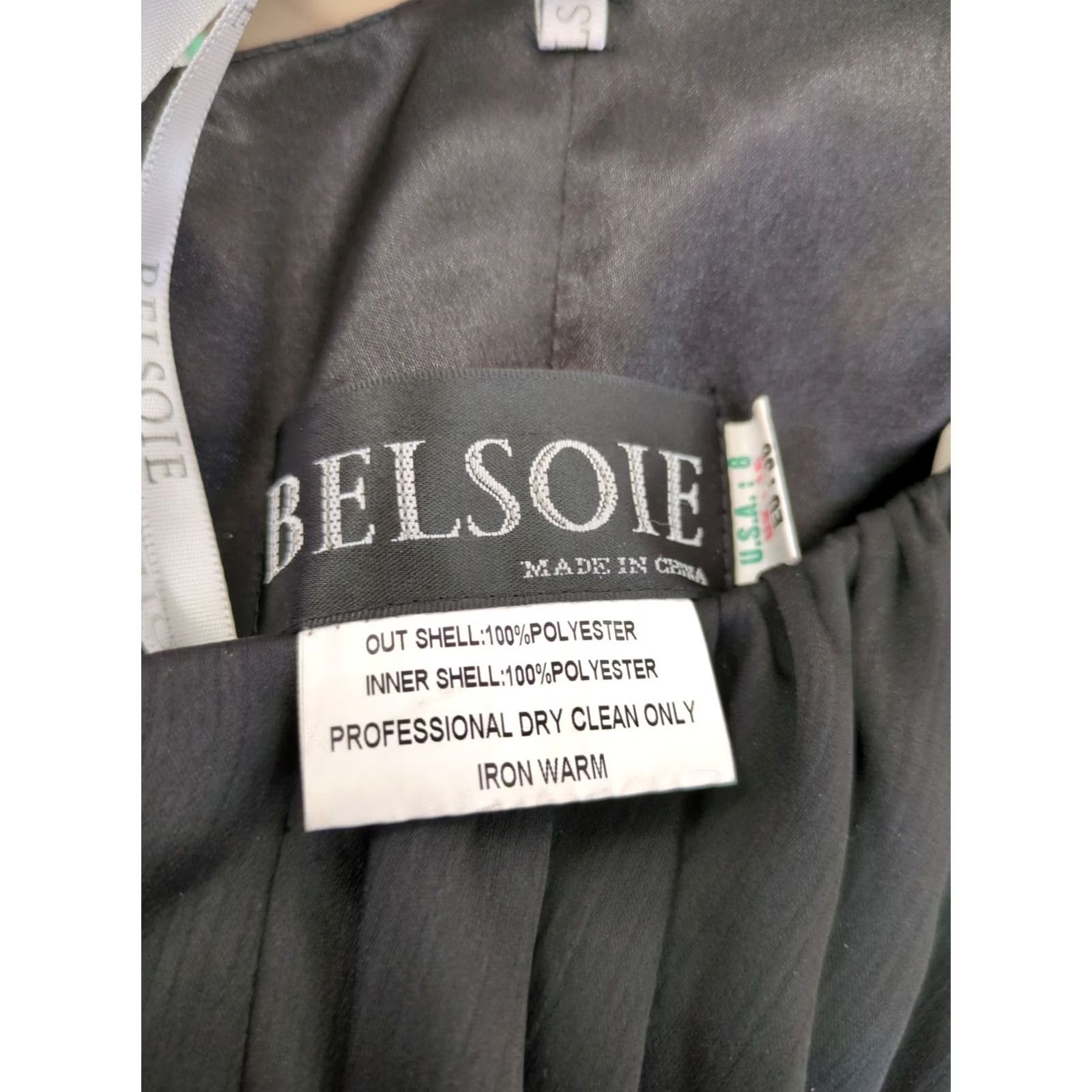 Vintage BELSOIE Black Strapless Formal Dress SZ US 8 Women’s Fully Lined 100% Polyester Prom Size M / US 6-8 / IT 42-44 - 5 Thumbnail
