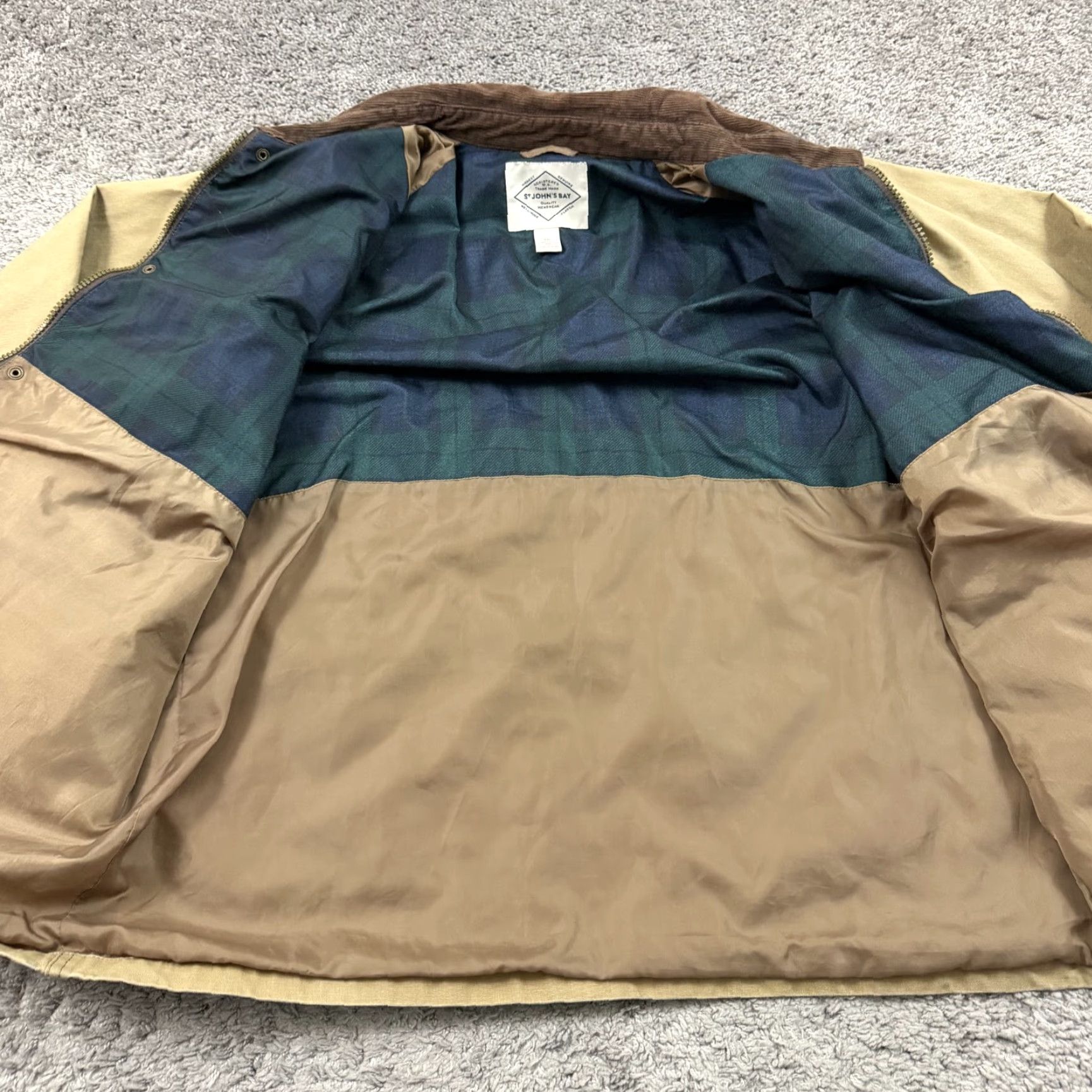 Vintage St. John's Bay Jacket Mens 2XL Beige Canvas Full Zip Lined Pockets Workwear Shirt/Jacket Size US XXL / EU 58 / 5 - 7 Thumbnail